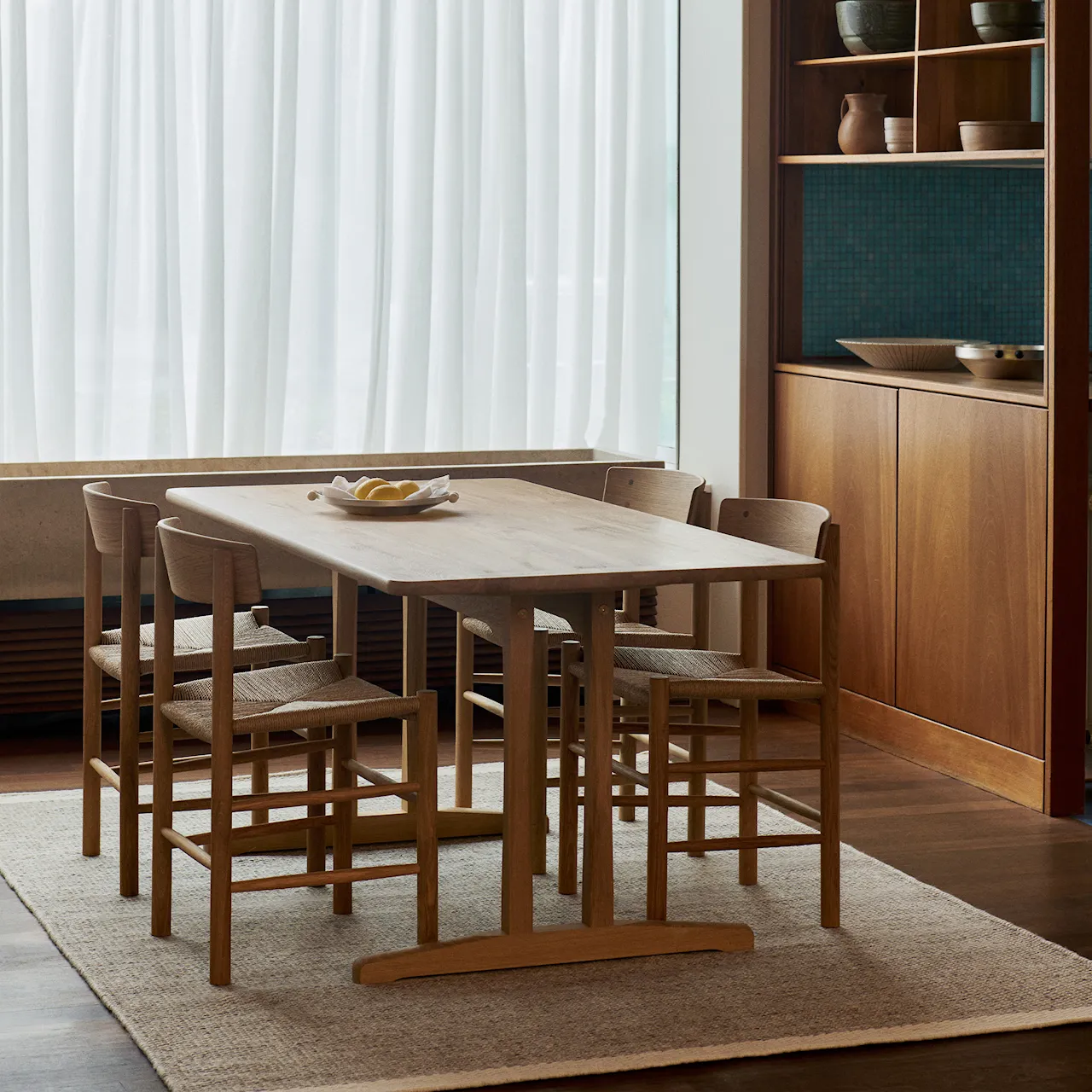Mogensen C18 spisebord & Mogensen J39 spisestol 4 stk. – oljet eik