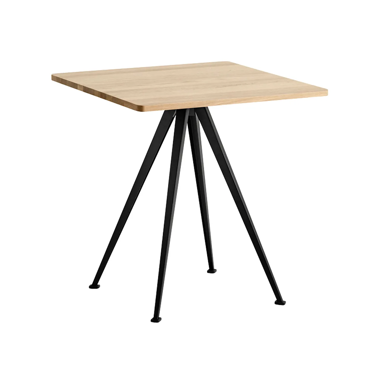 Pyramid Café Table 21 - Beige Base - Smoked Oak - 70x70 cm