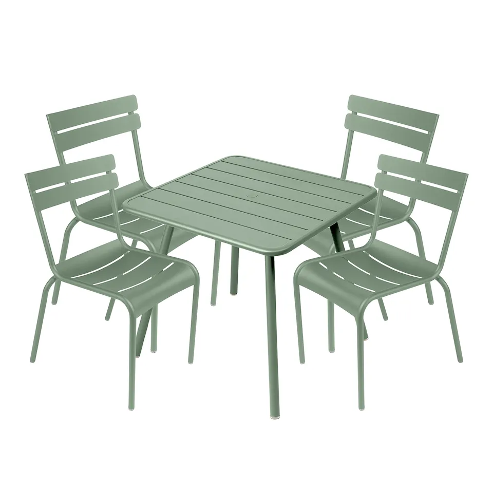 Luxembourg spisegruppe firbent bord & 4 stoler