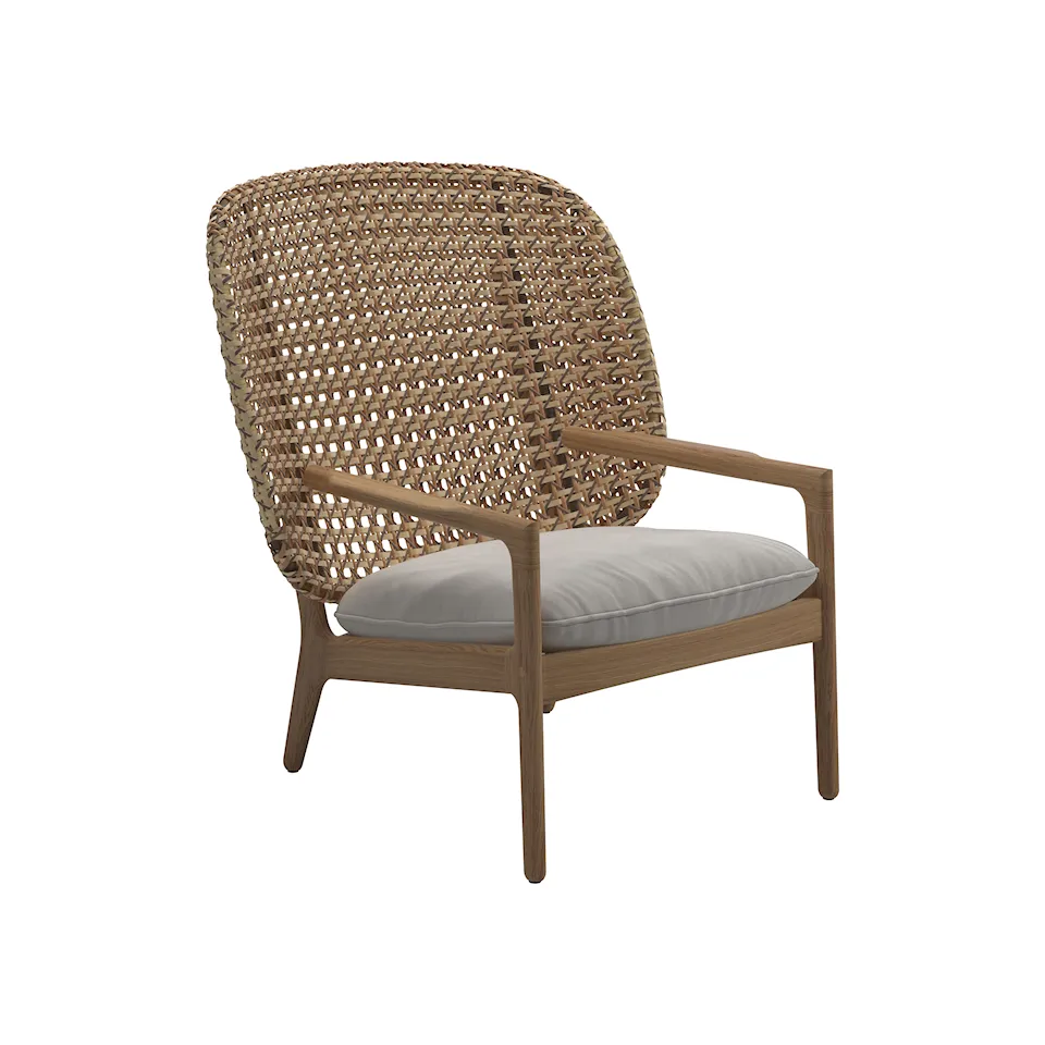 Kay High Back Lounge Chair, Frame Harvest, Kat.B Blend Linen