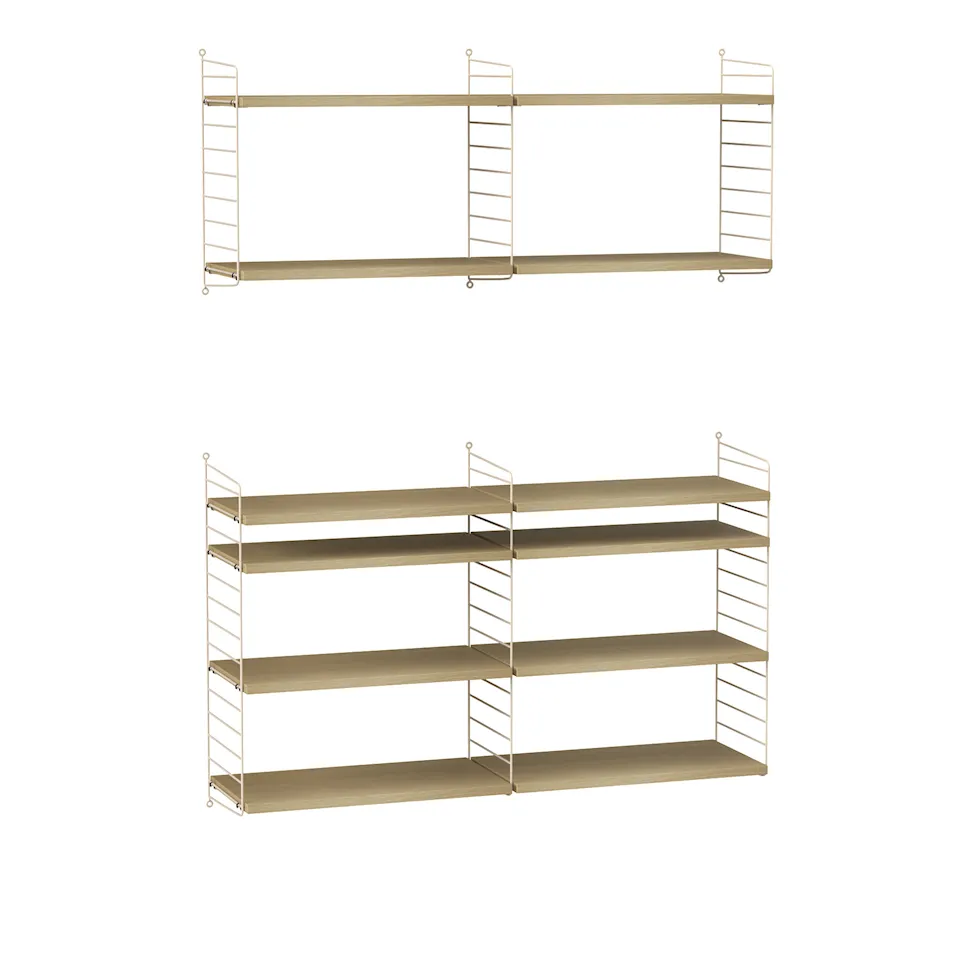 Stue hyllesystem N eik/beige
