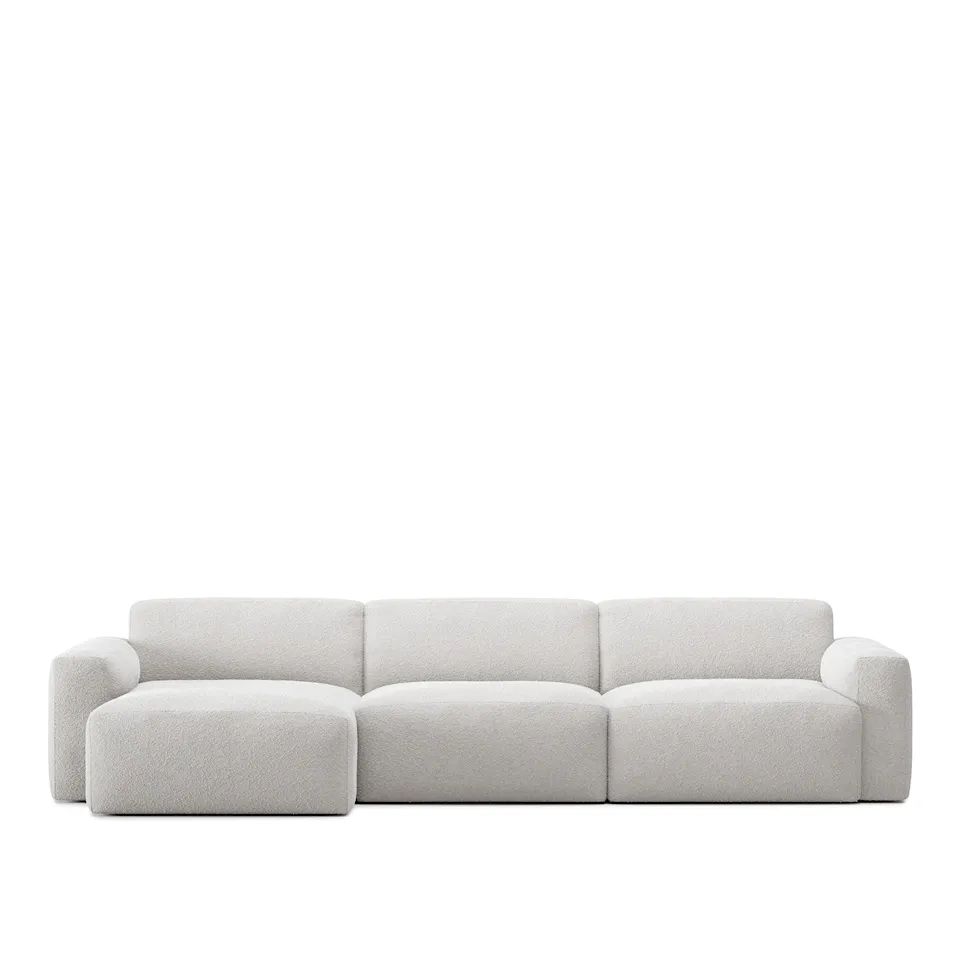 Brick 3-Seater Chaise Lounge Left - Ascot White