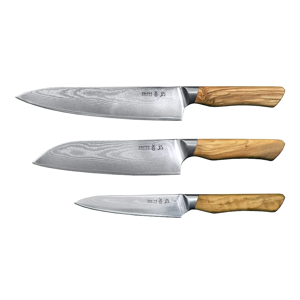 Kaizen Knivsett 3 stk - Gyuto, Santoku & Petty