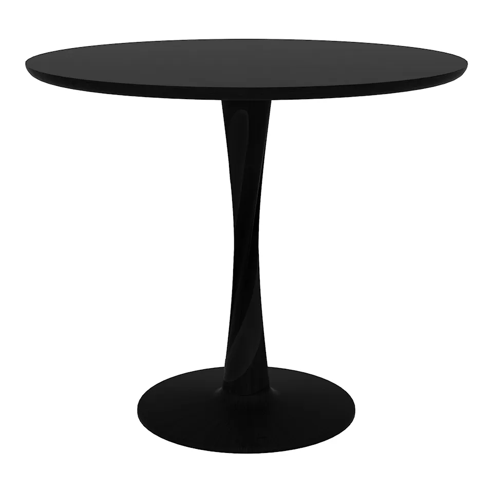 Torsion Dining Table Round Black 90 cm