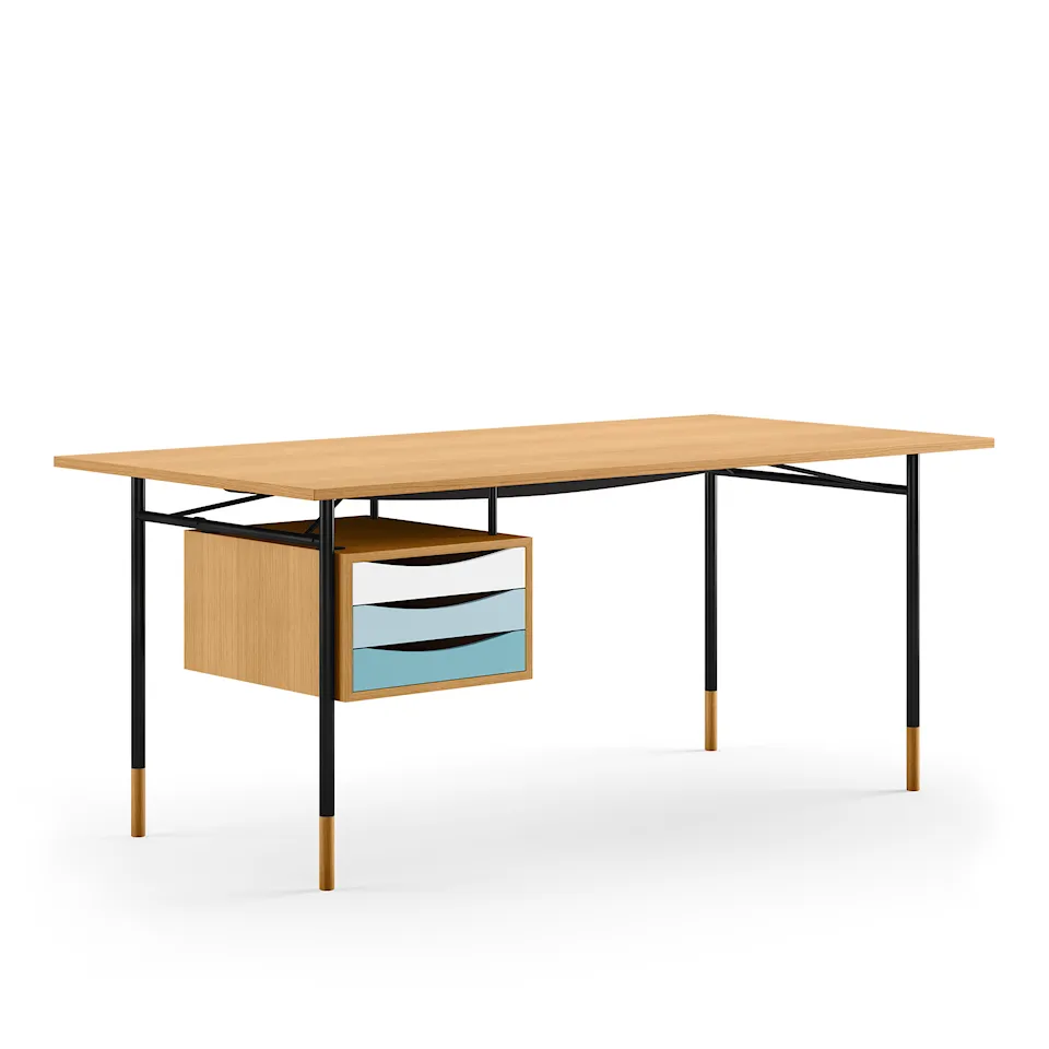 Nyhavn skrivebord 190 cm Cold med skuffer