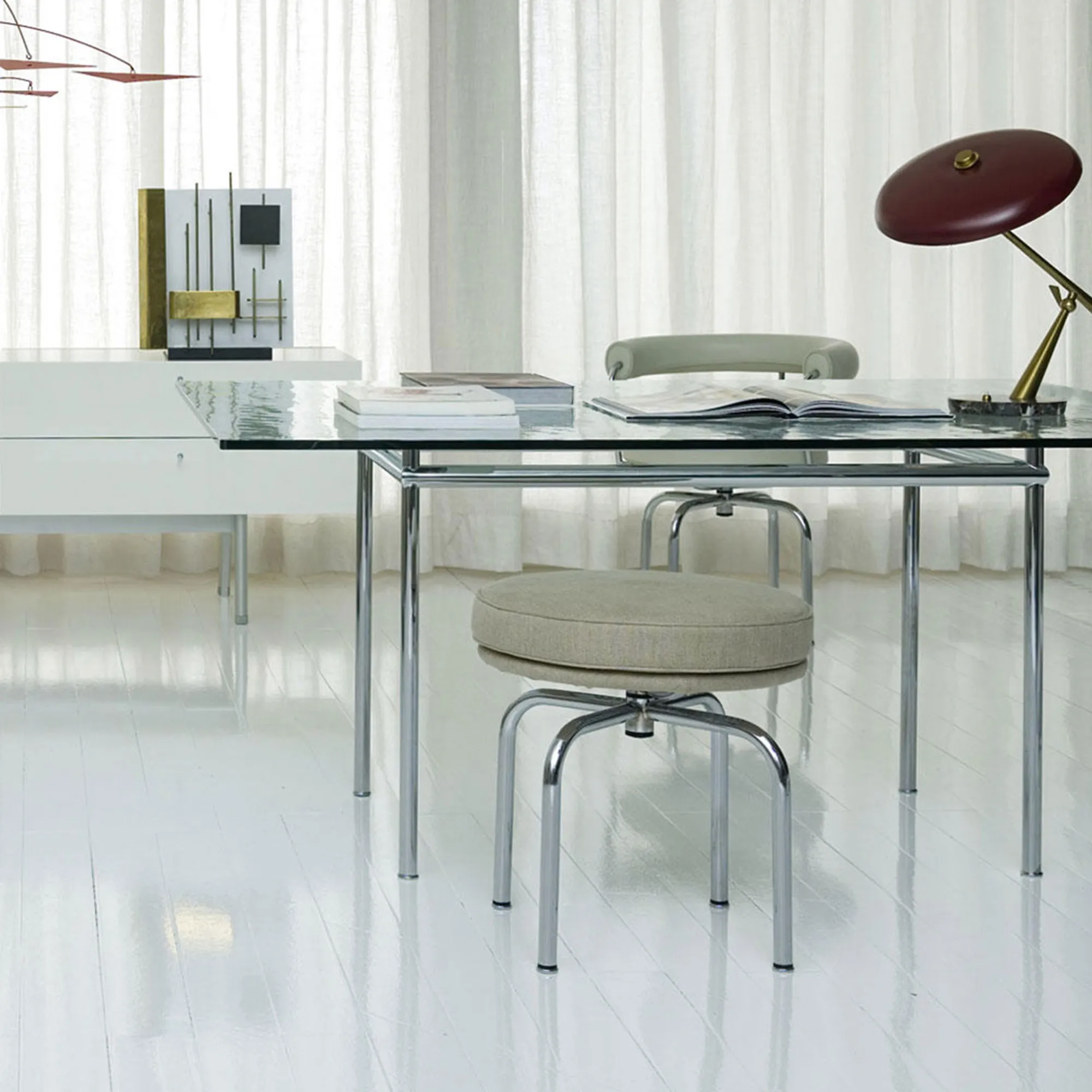 LC12 La Roche bord Chrome Steel Base 120 X 80 cm