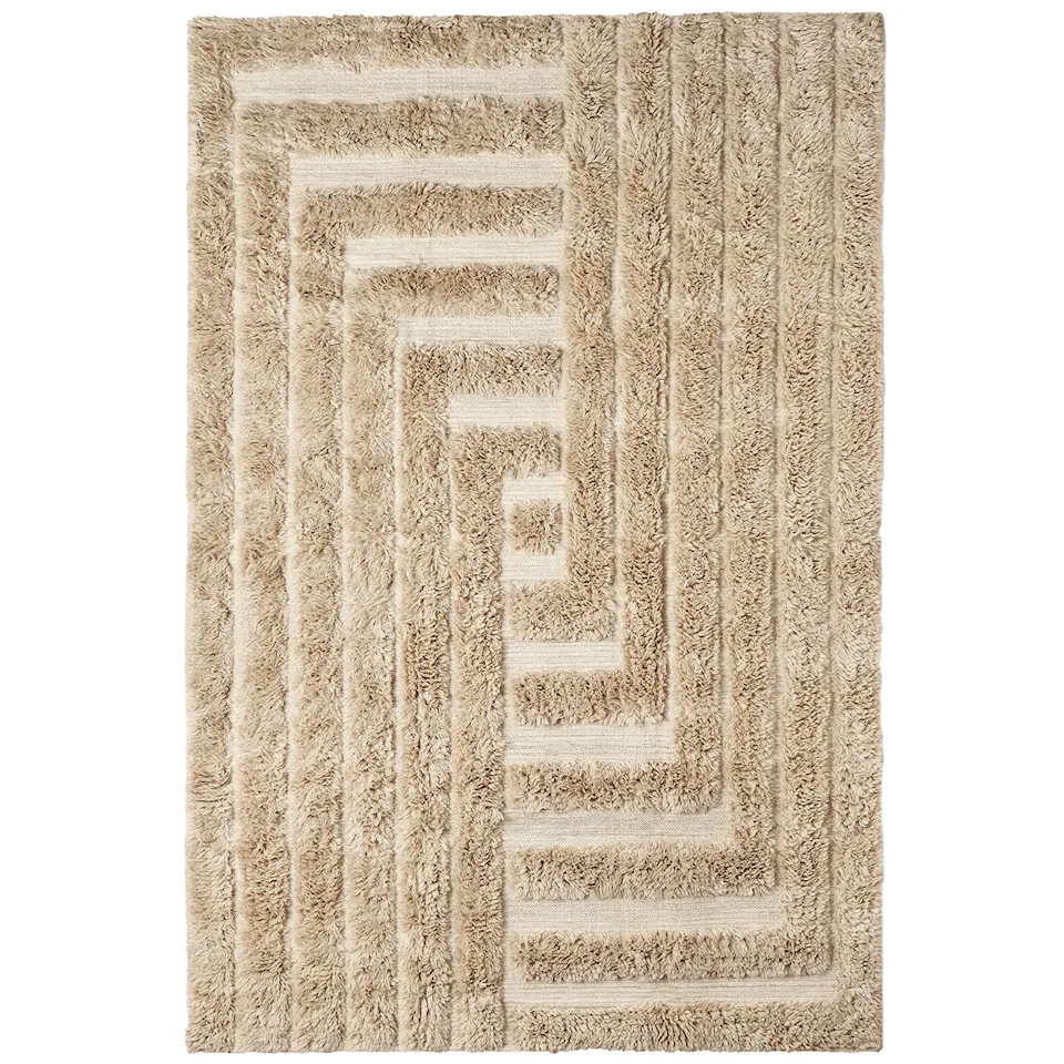 Shaggy Labyrinth Beige ullteppe
