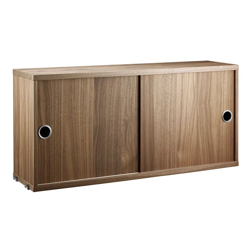 Skap med skyvedører 78x20cm valnøtt