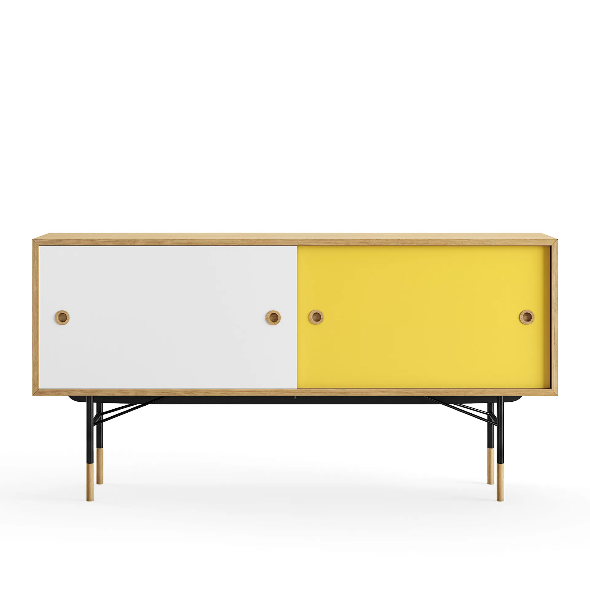 Sideboard utan lådor Dark oiled oak, White/Yellow - House of Finn Juhl - Finn Juhl - NO GA