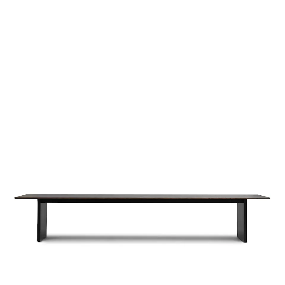 Panel Table 100 x 420 cm Black Dark Brown