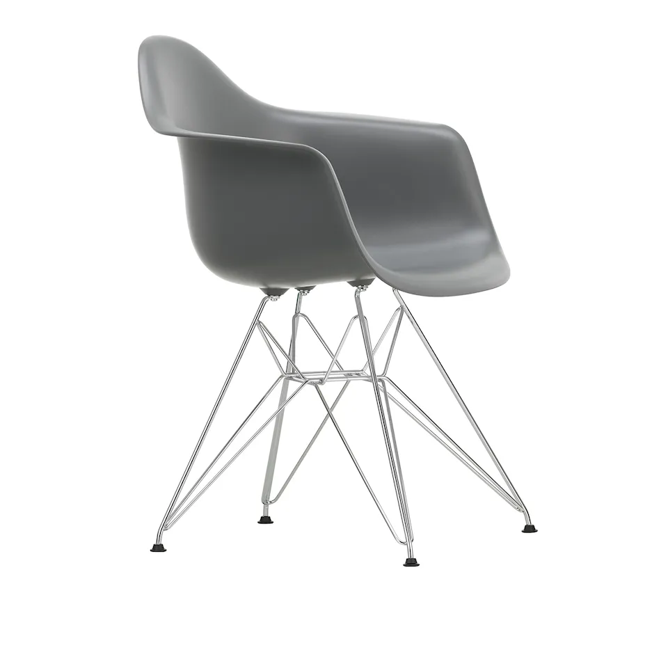 Eames Plastic Armchair DAR - 56 Granite Grey - Chrome Base