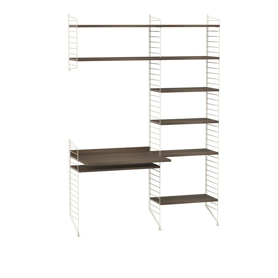 Kontor hyllesystem G valnøtt/beige