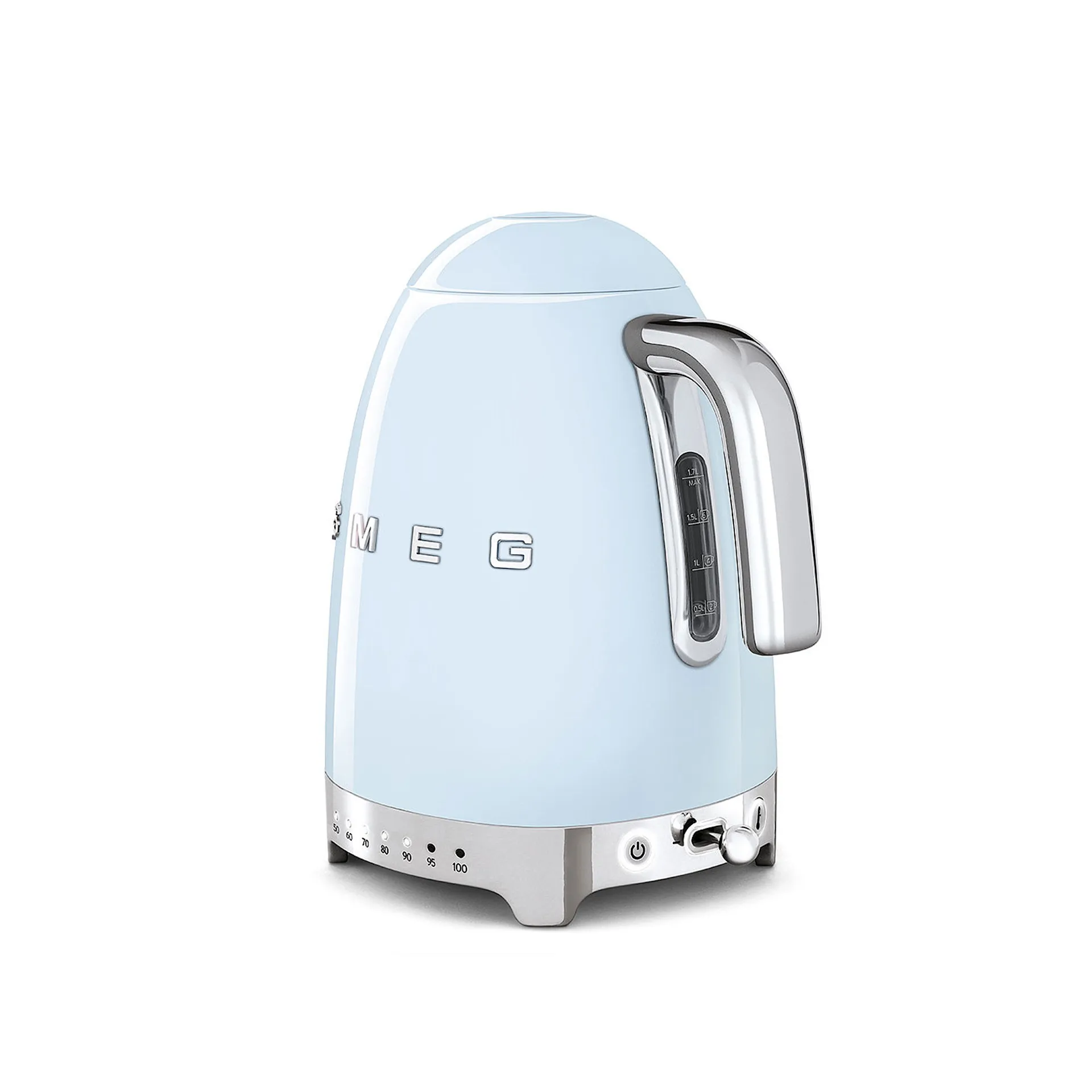 Smeg Kettle 1.7 L Adjustable Temperature Pastel Blue - Smeg - NO GA