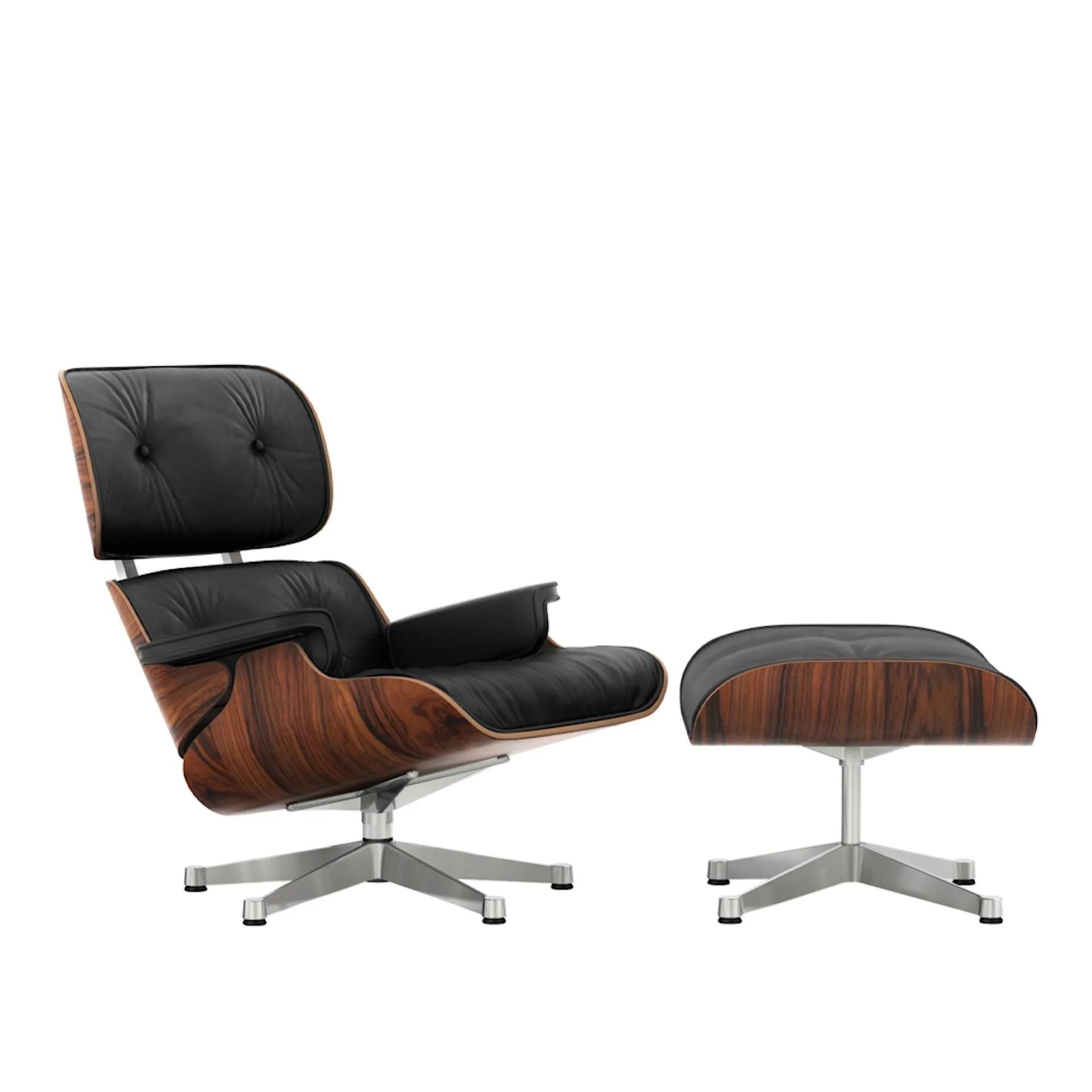 Eames Lounge Chair & Ottoman Santos Palisander Polert Base - Vitra - Charles & Ray Eames - NO GA