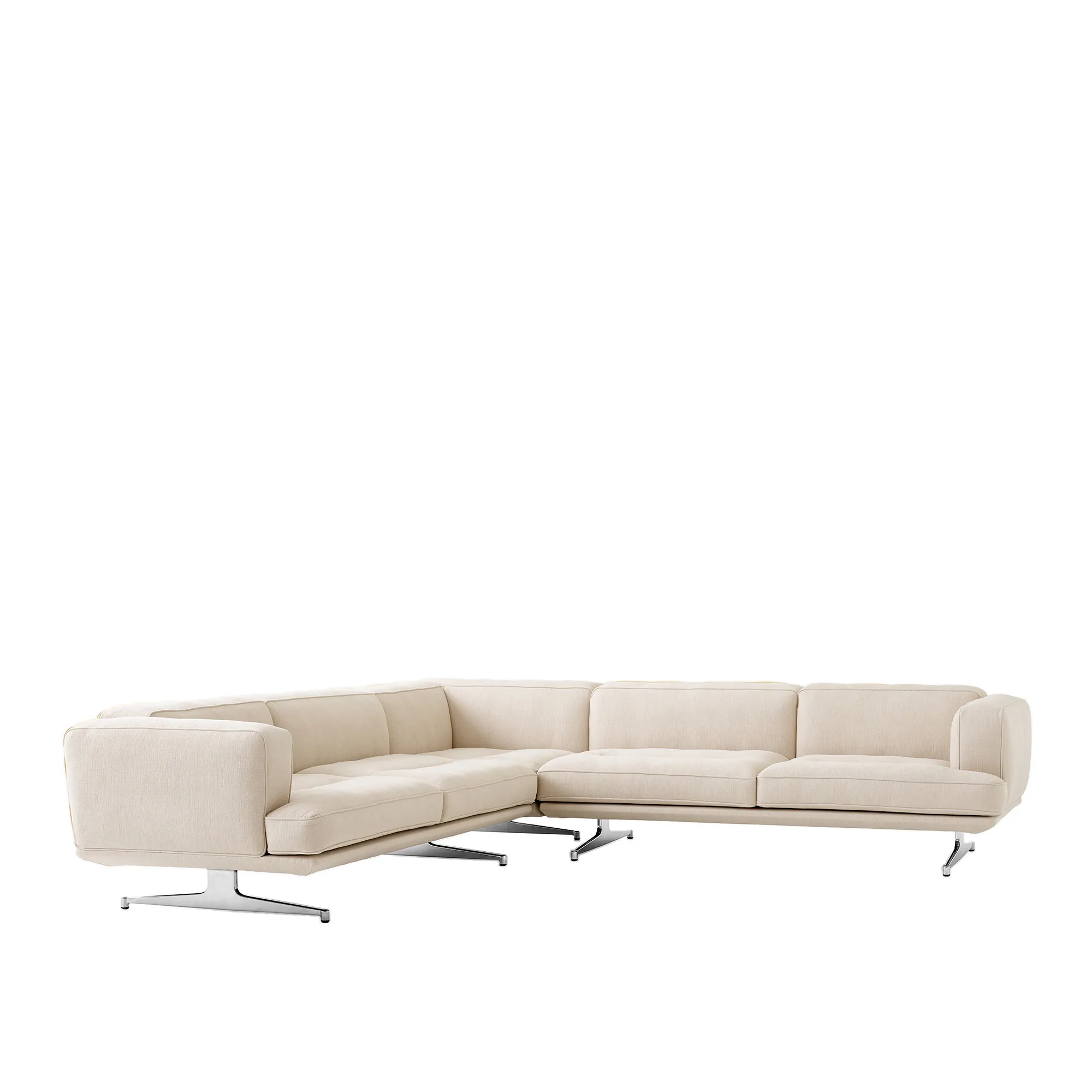 Inland AV41 hjørnesofa polert aluminium ben - 1