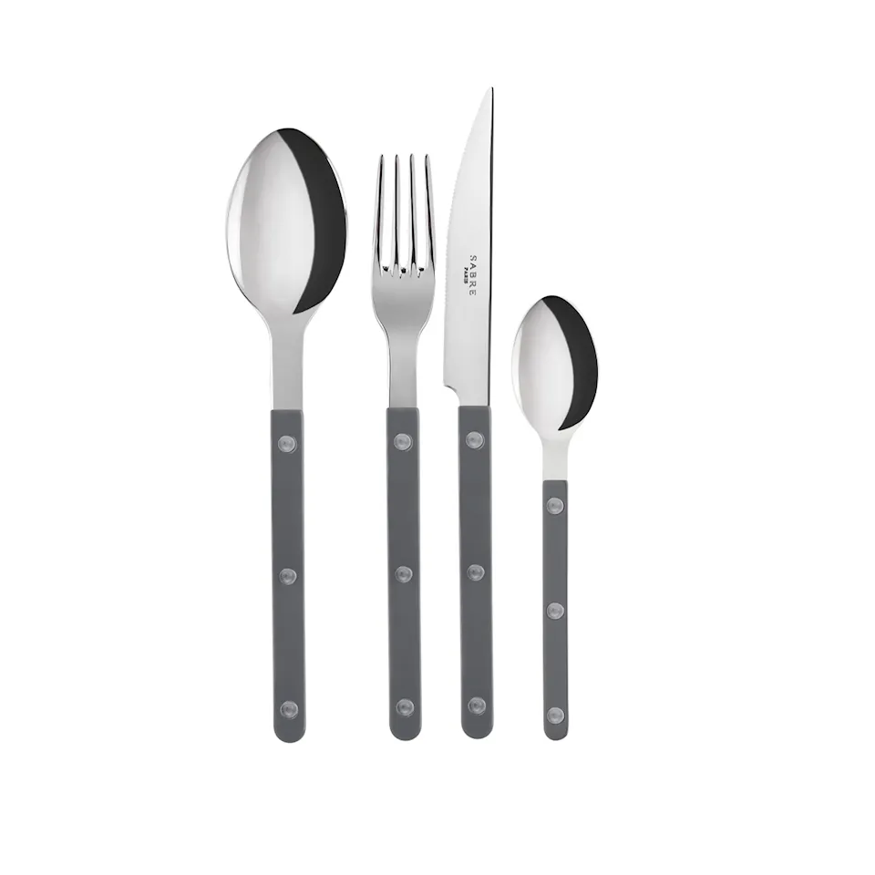 Bistrot Shiny Solid / 24 Pieces Cutlery Set / Dark Grey