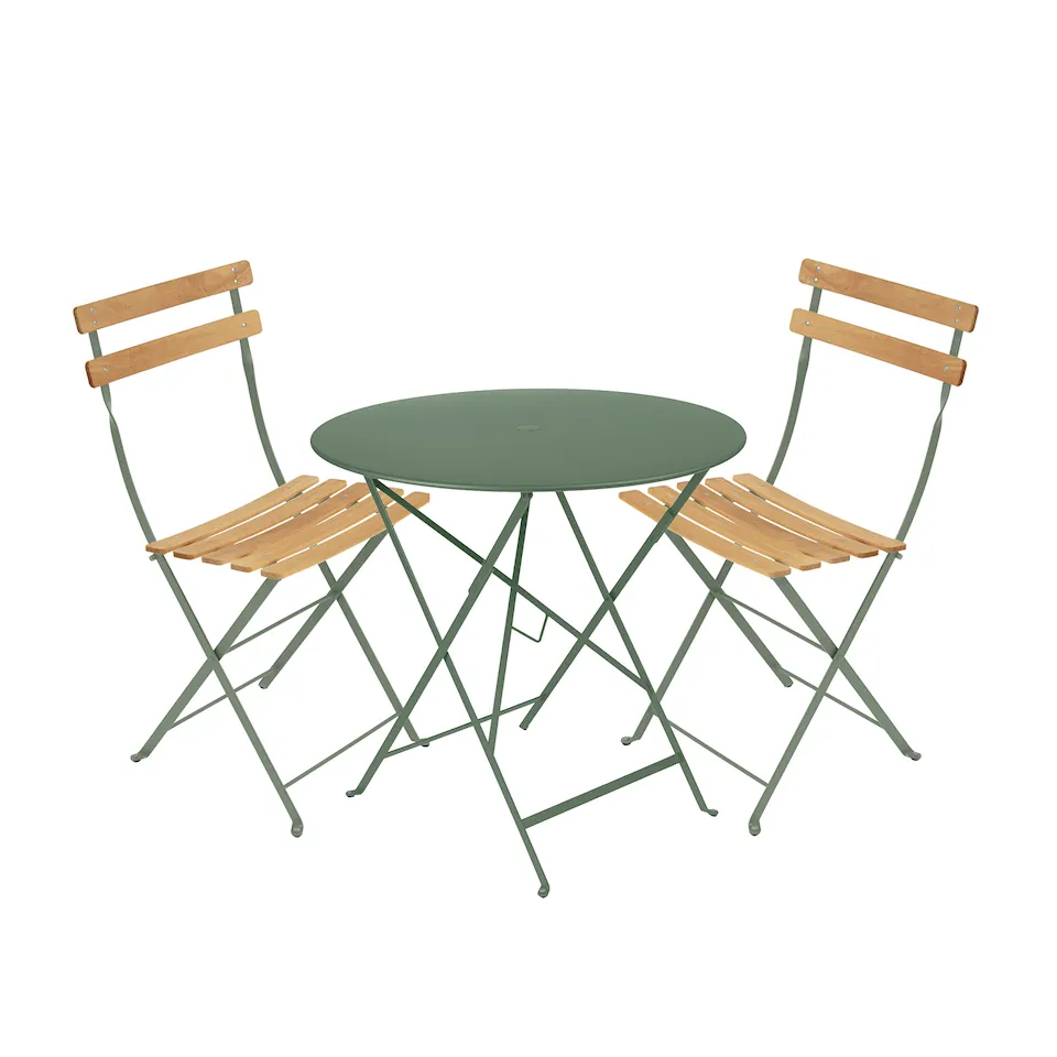 Bistro spisegruppe bord 77cm & 2 tre stoler