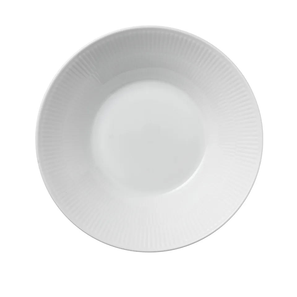 White Fluted Dyp Tallerken 24 cm