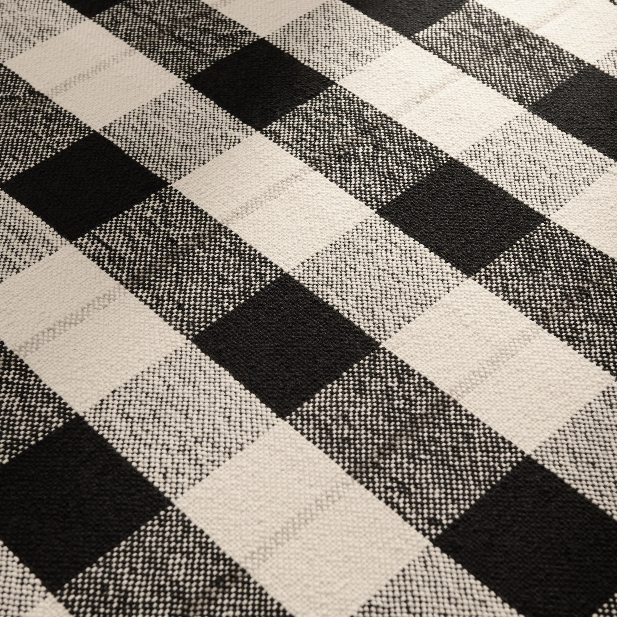 Plaid Black/Cream ullteppe - 5