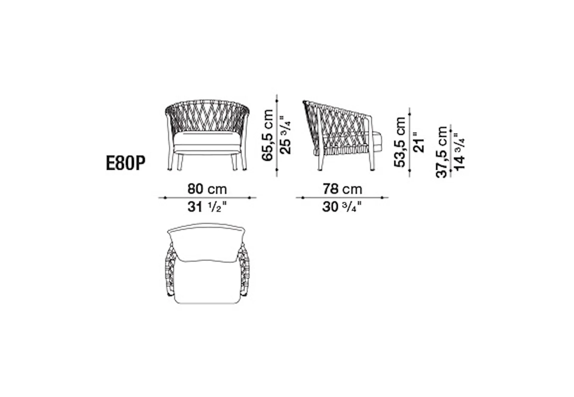 Erica Outdoor Small Armchair - B&B Italia - Antonio Citterio - NO GA