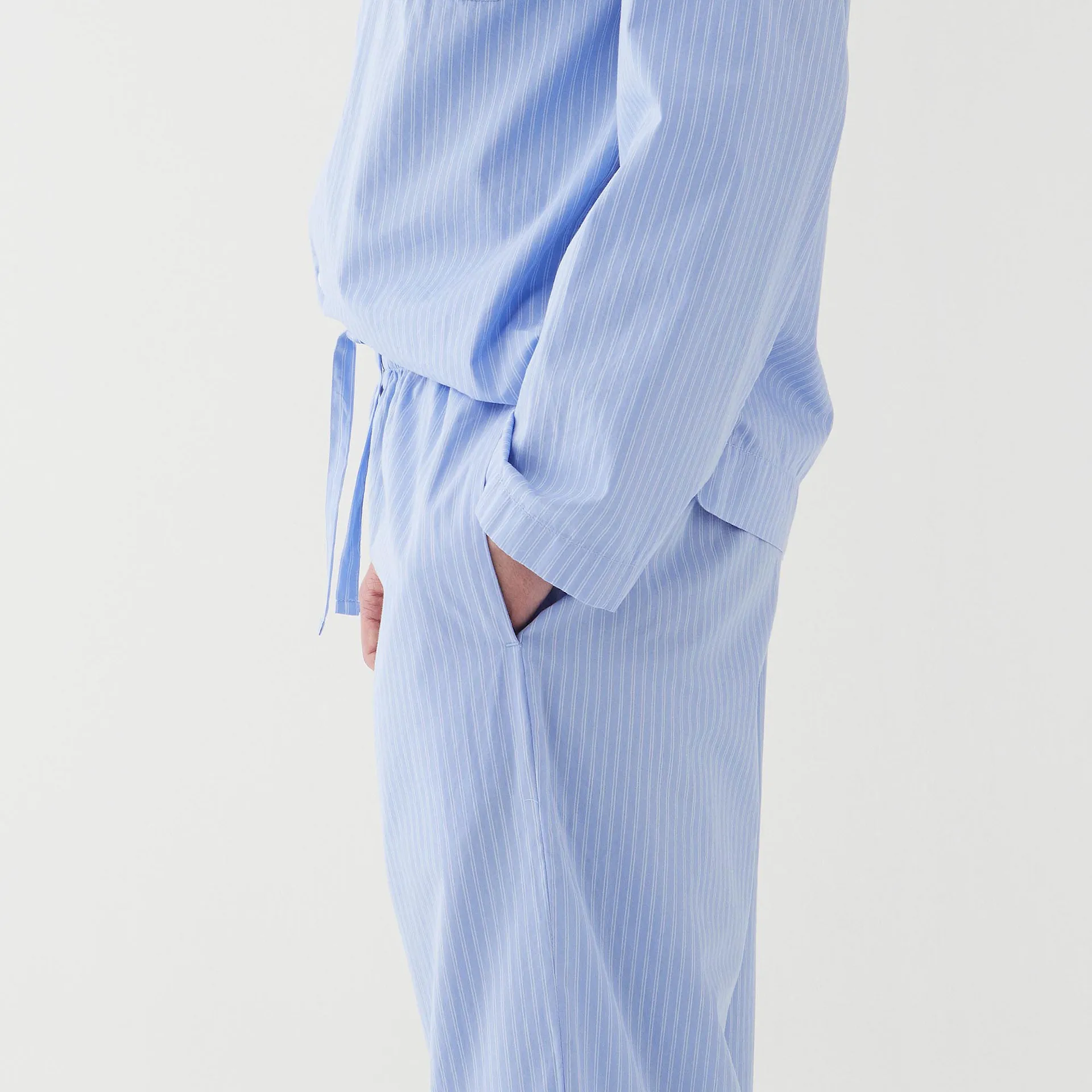 Poplin Pyjamas Pants Blue Pin Stripes - TEKLA - NO GA