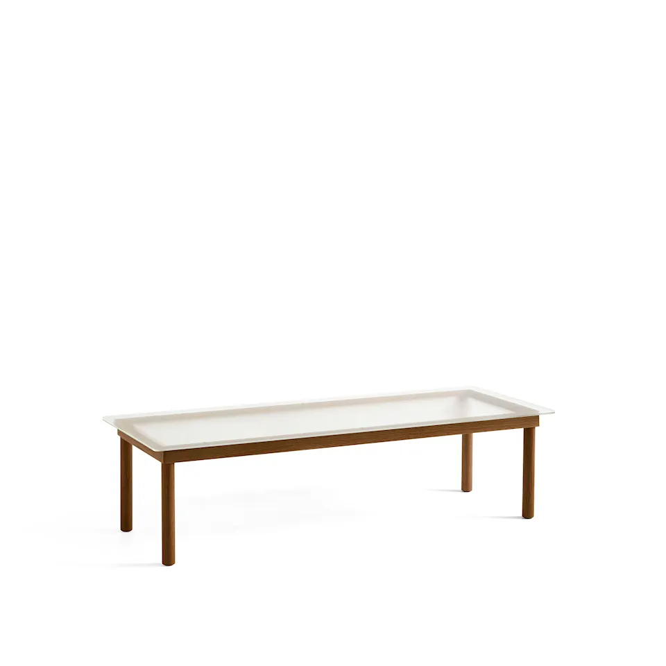 Kofi Water-Based Lacquered Walnut Frame W. Clear Reeded Glass Tabletop 140X50