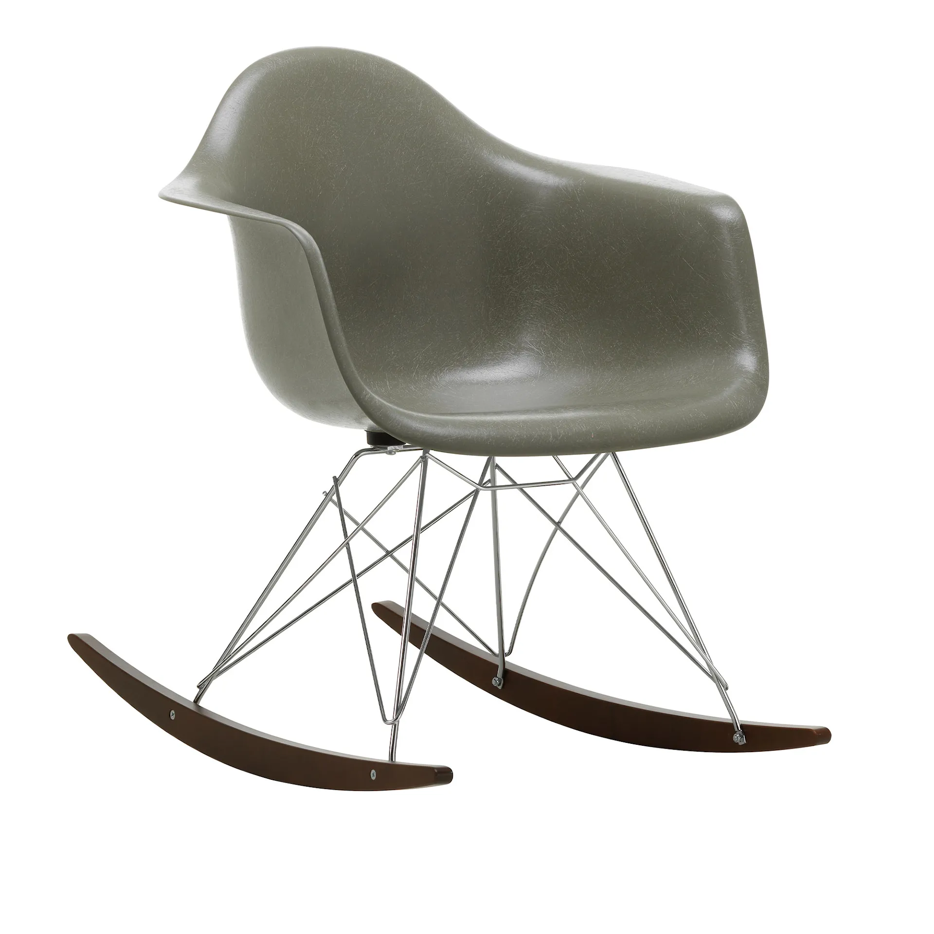 Eames Fiberglass Armchair RAR gyngestol Chrome/Dark Maple - Vitra - Charles & Ray Eames - NO GA