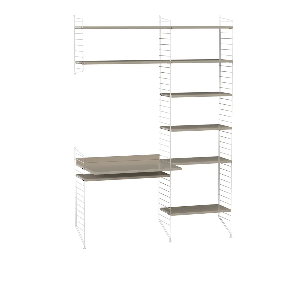 Kontor hyllesystem G beige/hvit