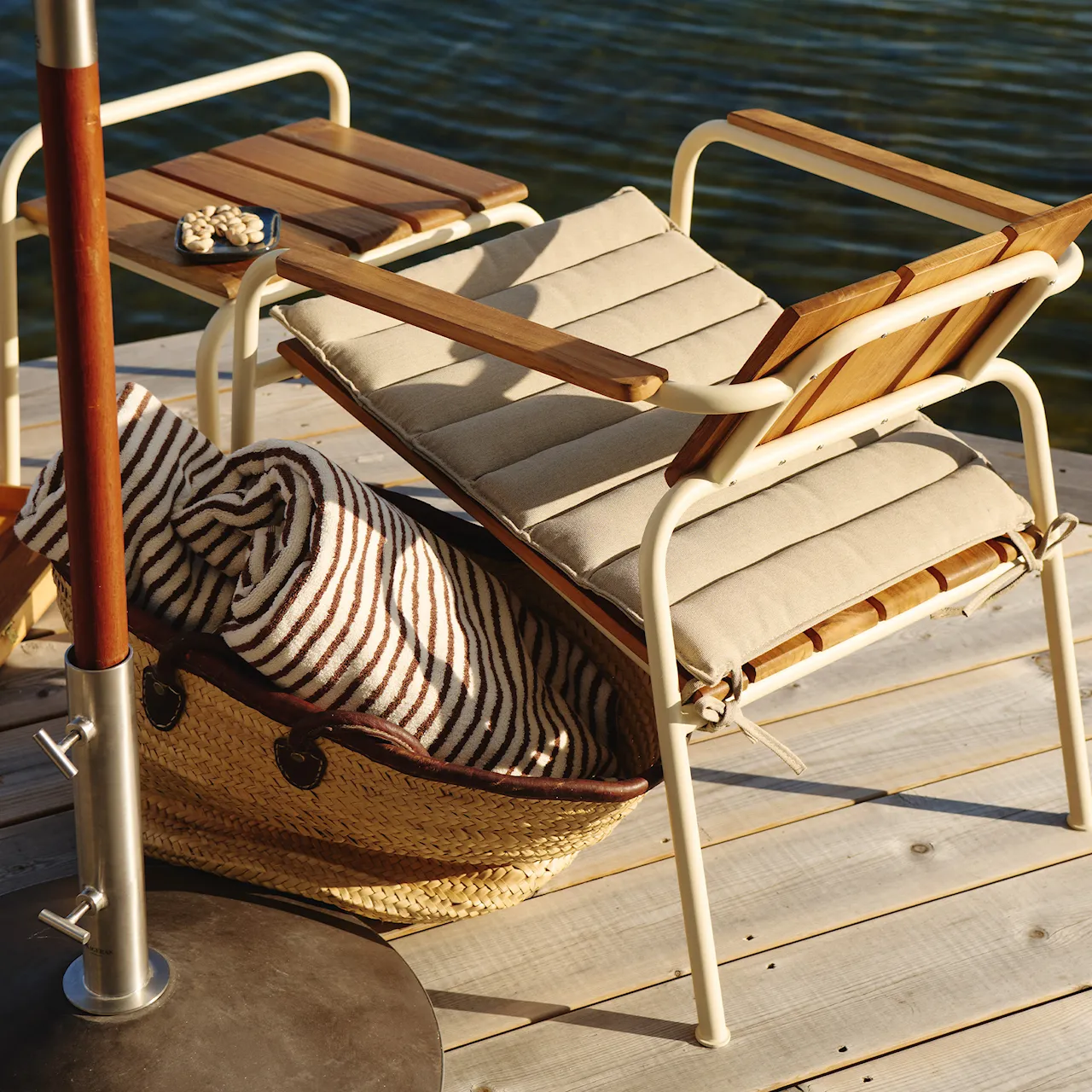 Seat cushion for Kallio lounge chair  beige canvas