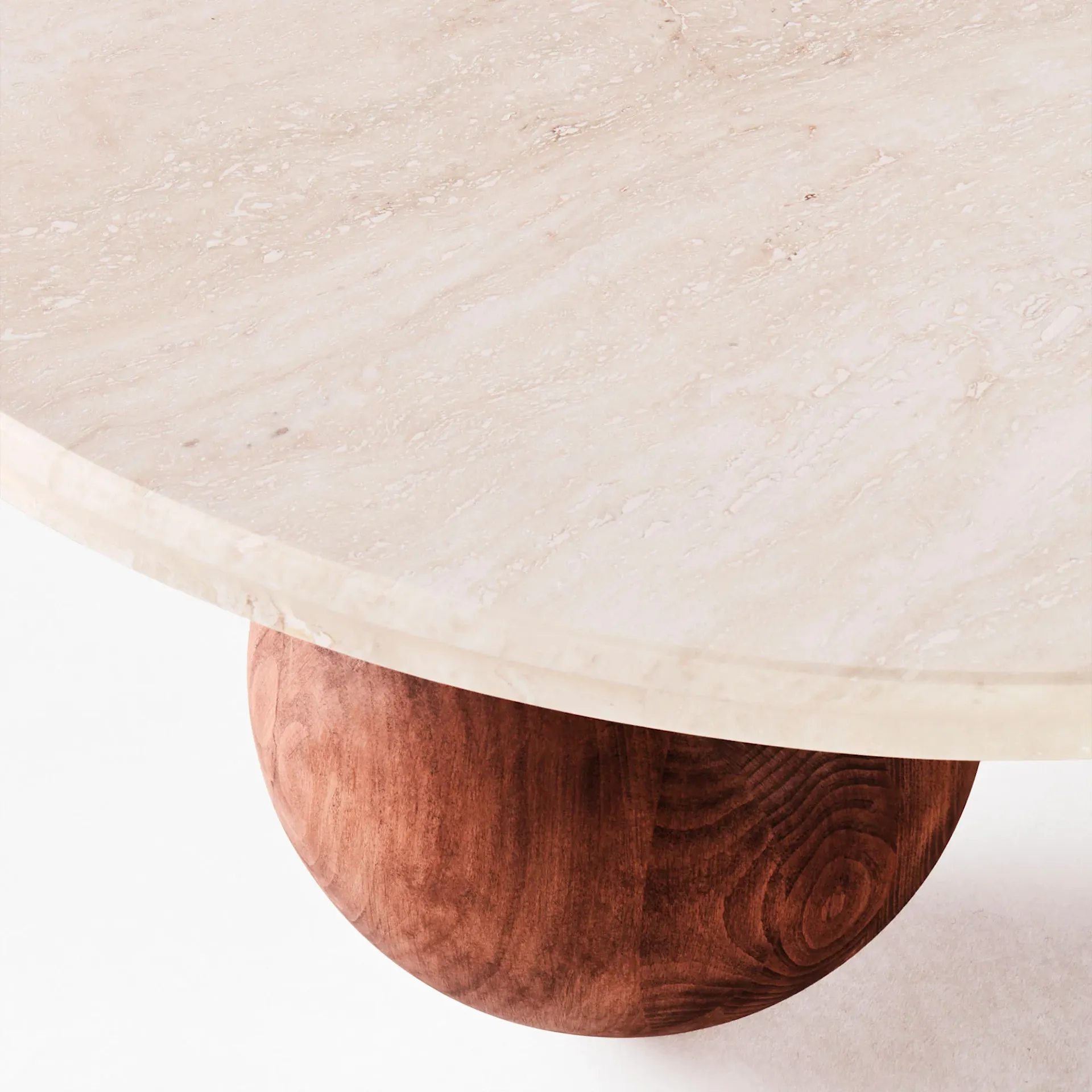 Sphere Sofa Table Round Travertino - Dusty Deco - Edin & Lina Kjellvertz - NO GA