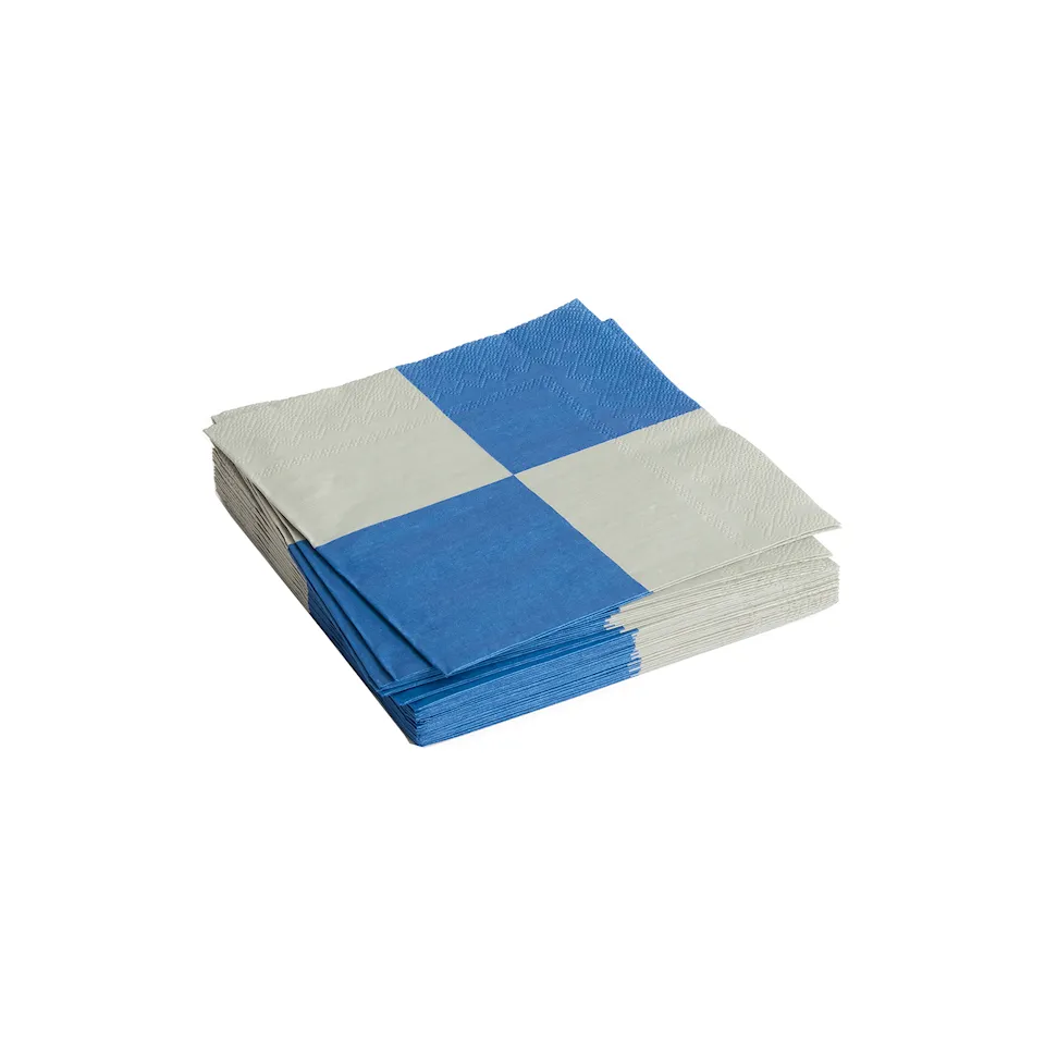 Pattern Napkins Dinner Grey And Blue L Check