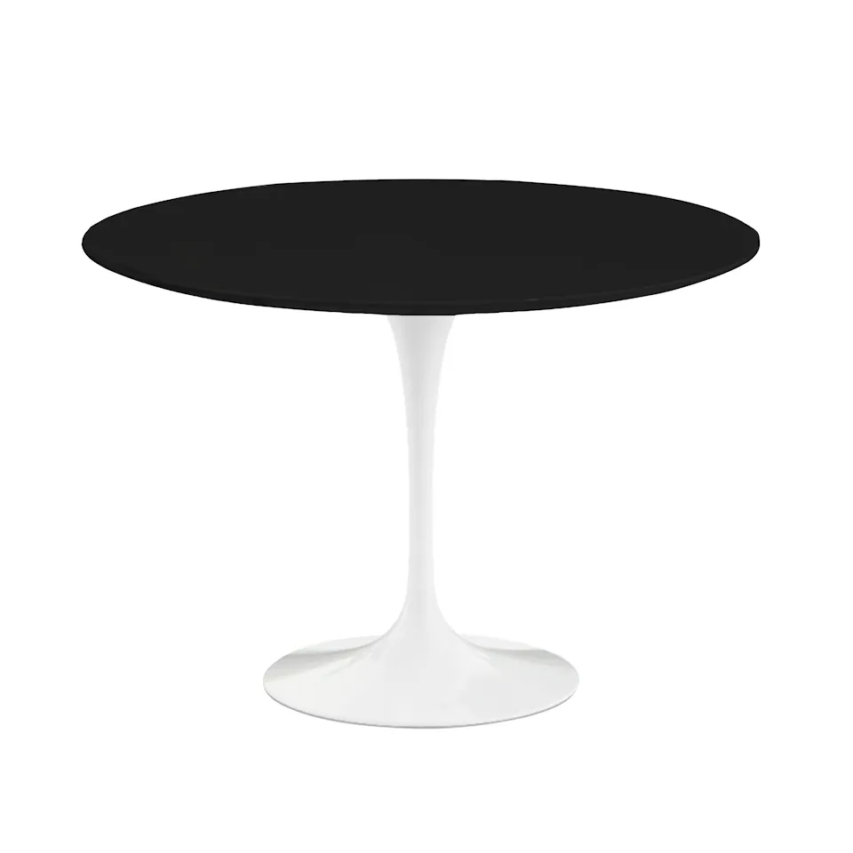 Saarinen Round Table - Dining table, Ø 107 cm, White frame, Black laminate top