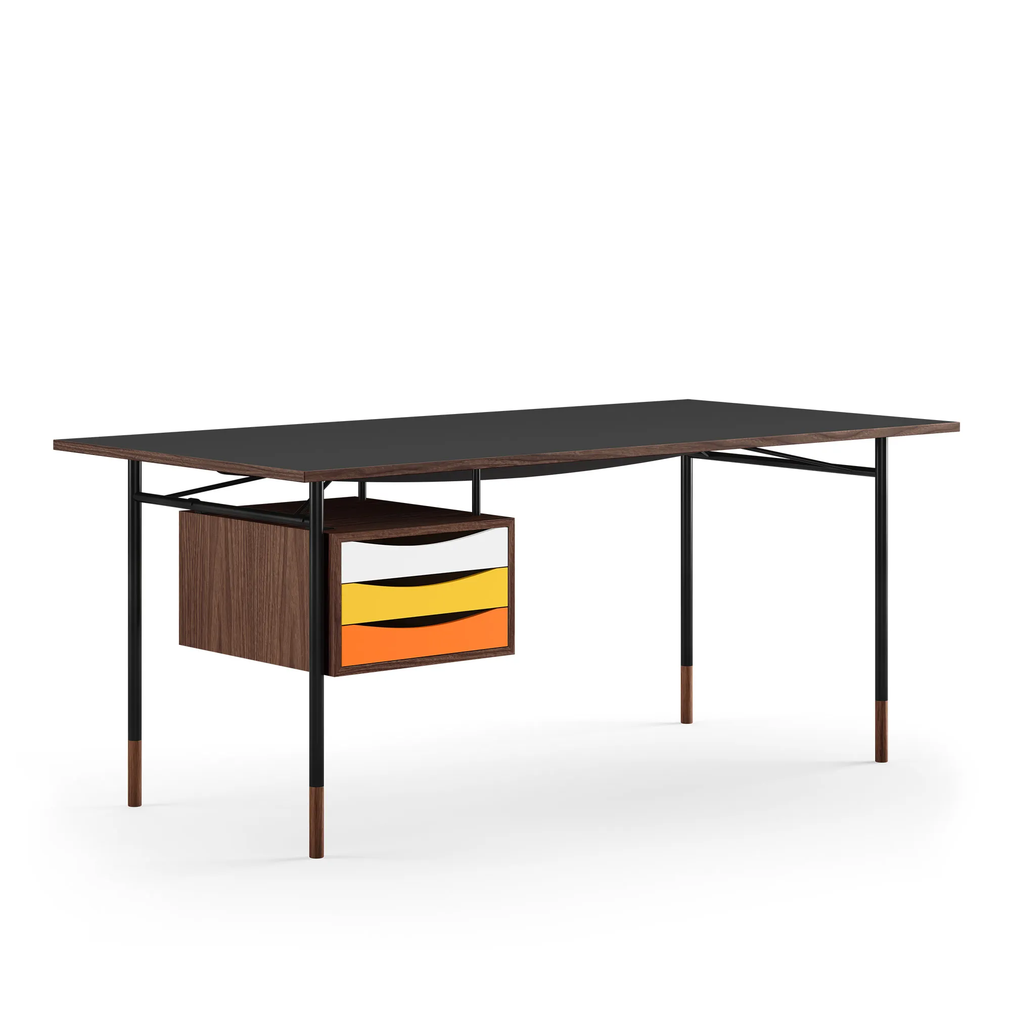 Nyhavn skrivebord 190 cm Warm med skuffer - 1