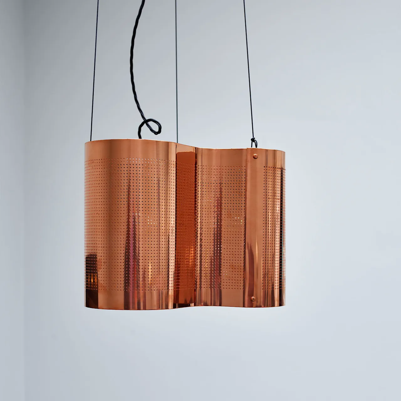Snäcka taklampe kobber