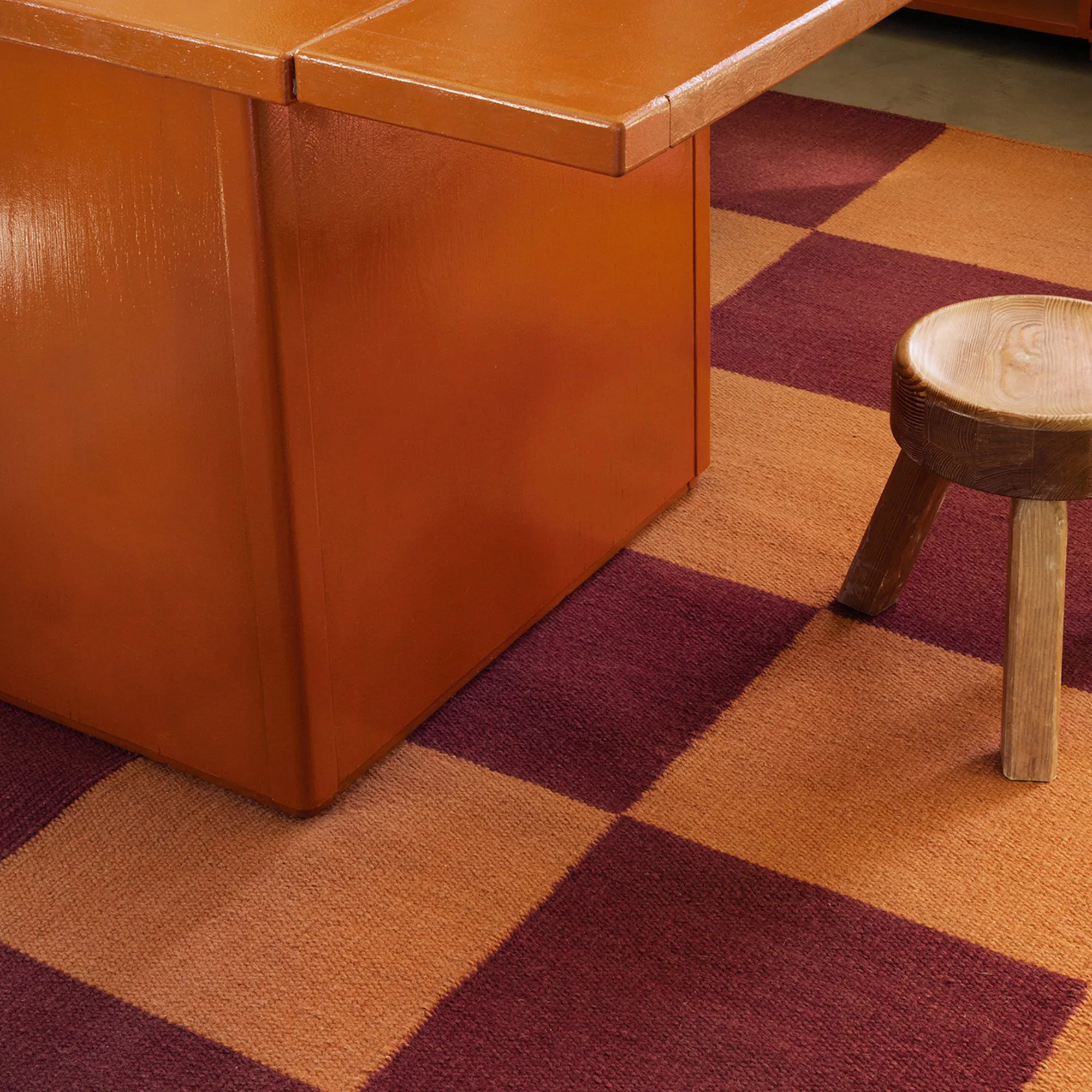 Square Red/Orange ullteppe - 3
