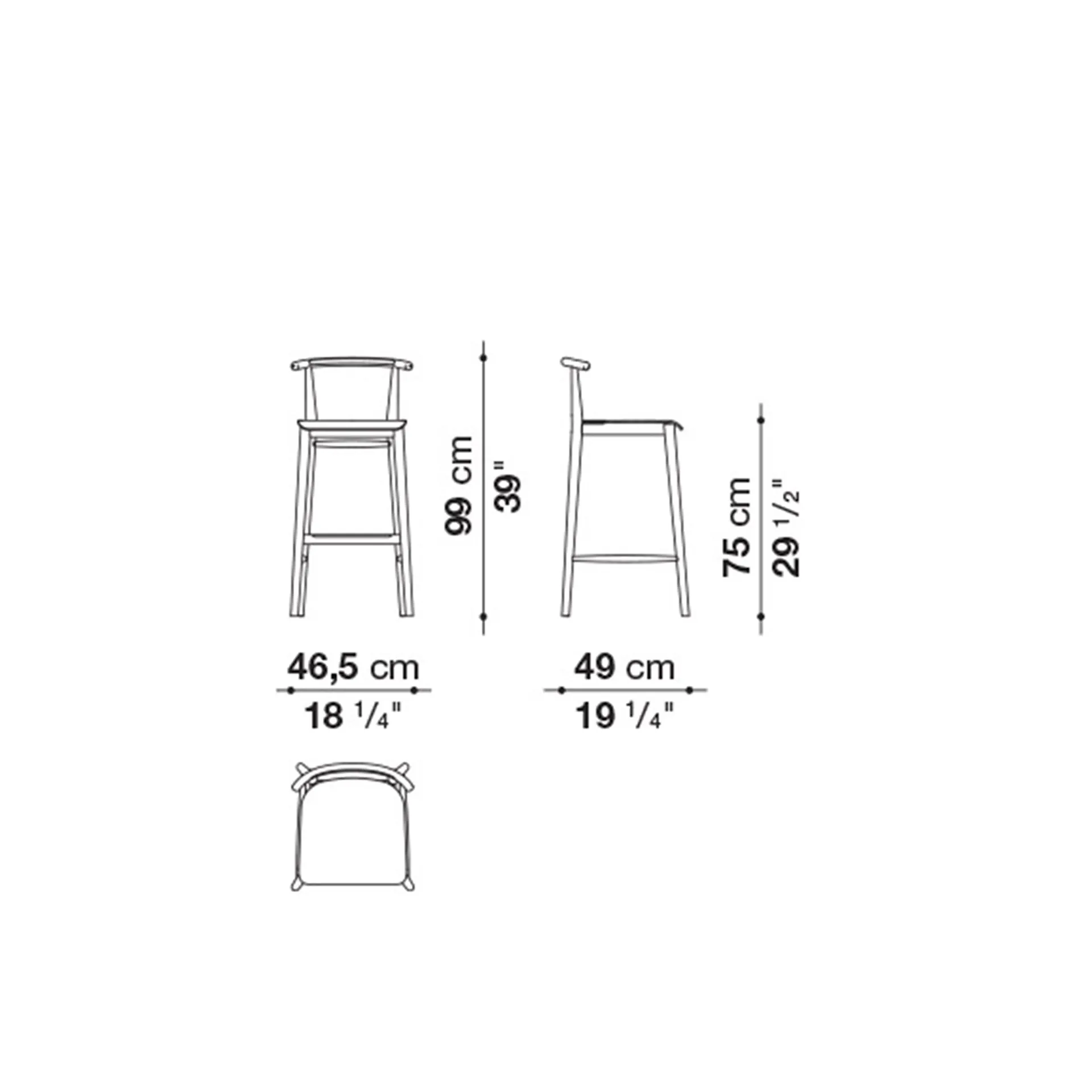 Jens Stool - Wooden Seat - B&B Italia - Antonio Citterio - NO GA