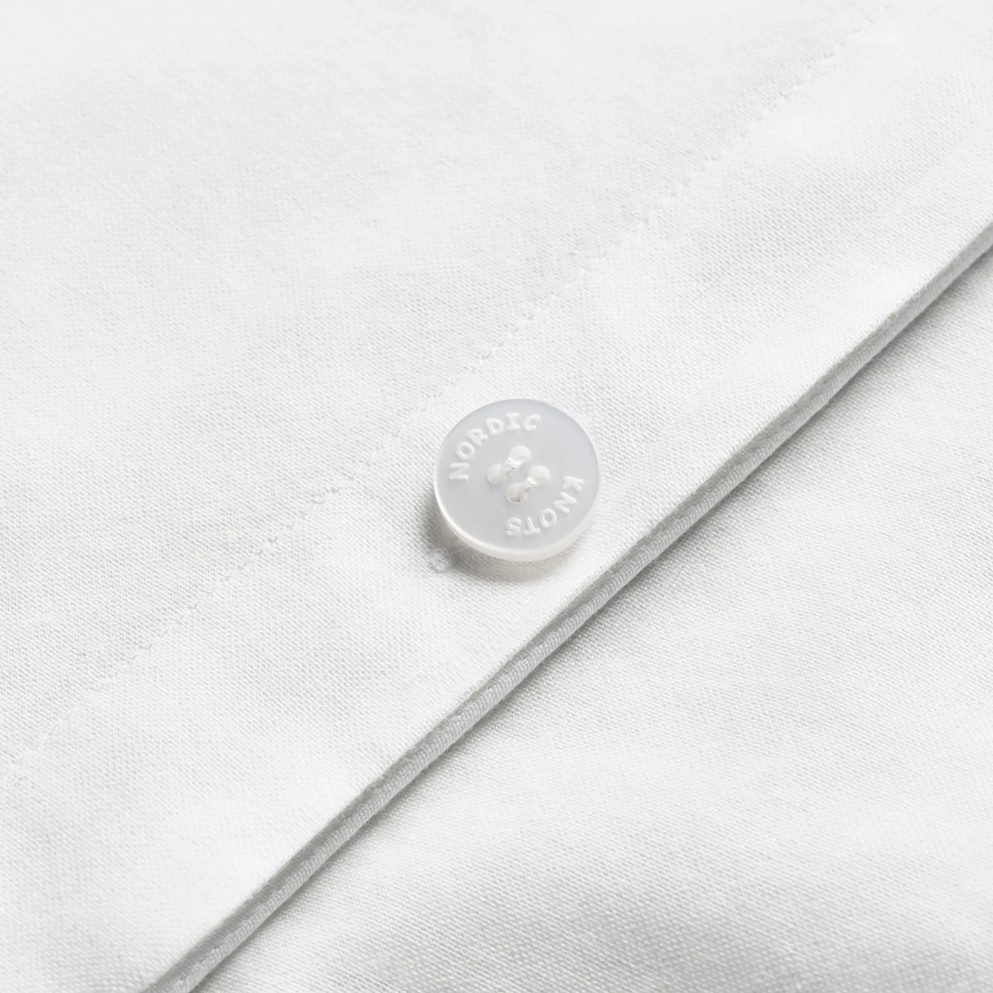 Linen Blend Crisp White sengetøysett - 5