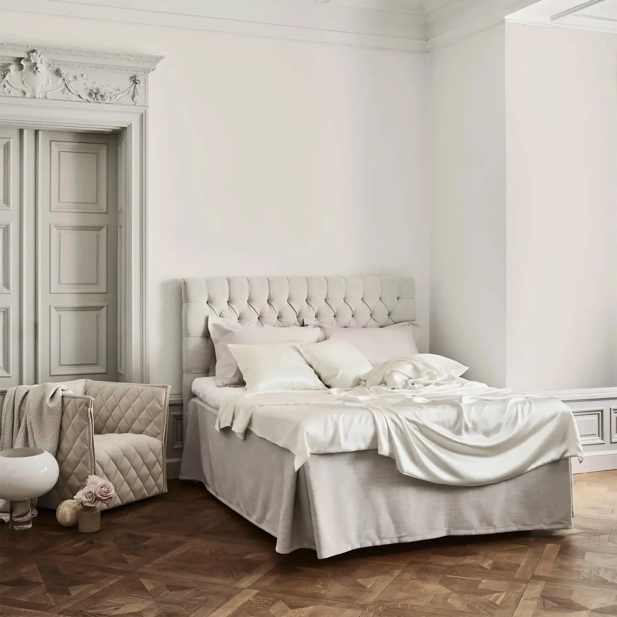 Venezia Linen Ivory sengeteppe - 4