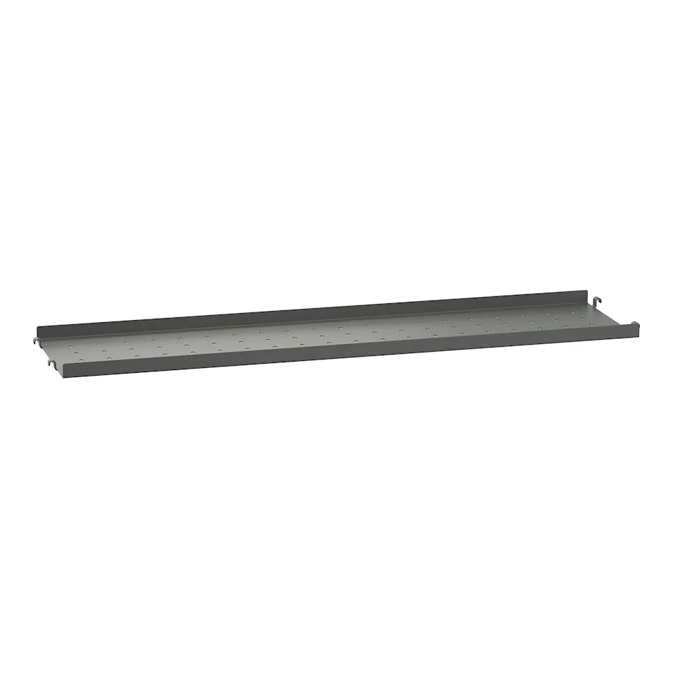 metallhylleplate 78x20cm låg kant mørkegrå