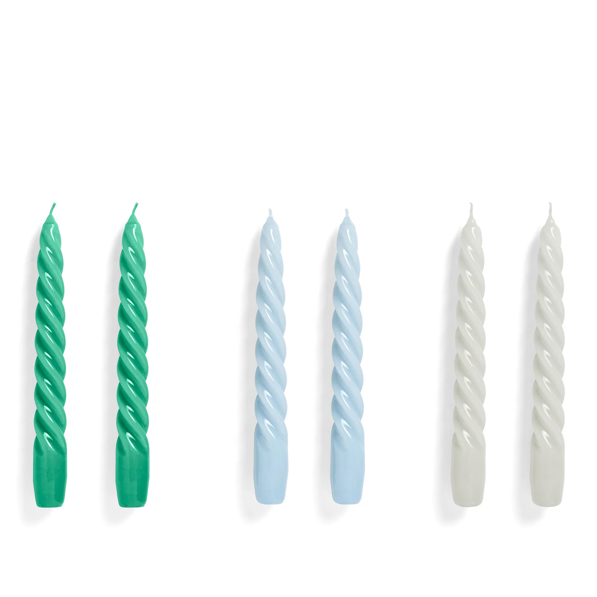 Candle Twist Set of 6 - Green/Light Blue/Light Grey - HAY - NO GA