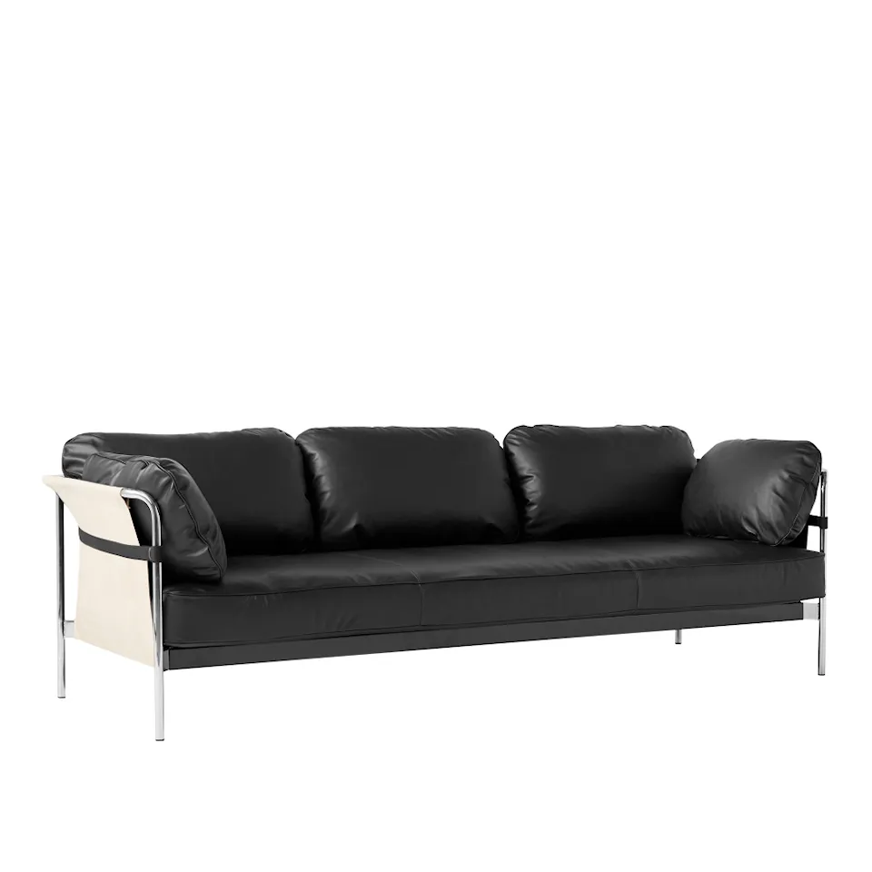 Can 3-seters sofa Chrome/Natural