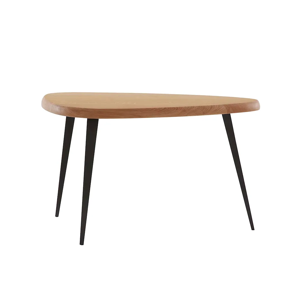 527 Mexique, Table In Natural Oak, 118x80x70, Mat Black Legs