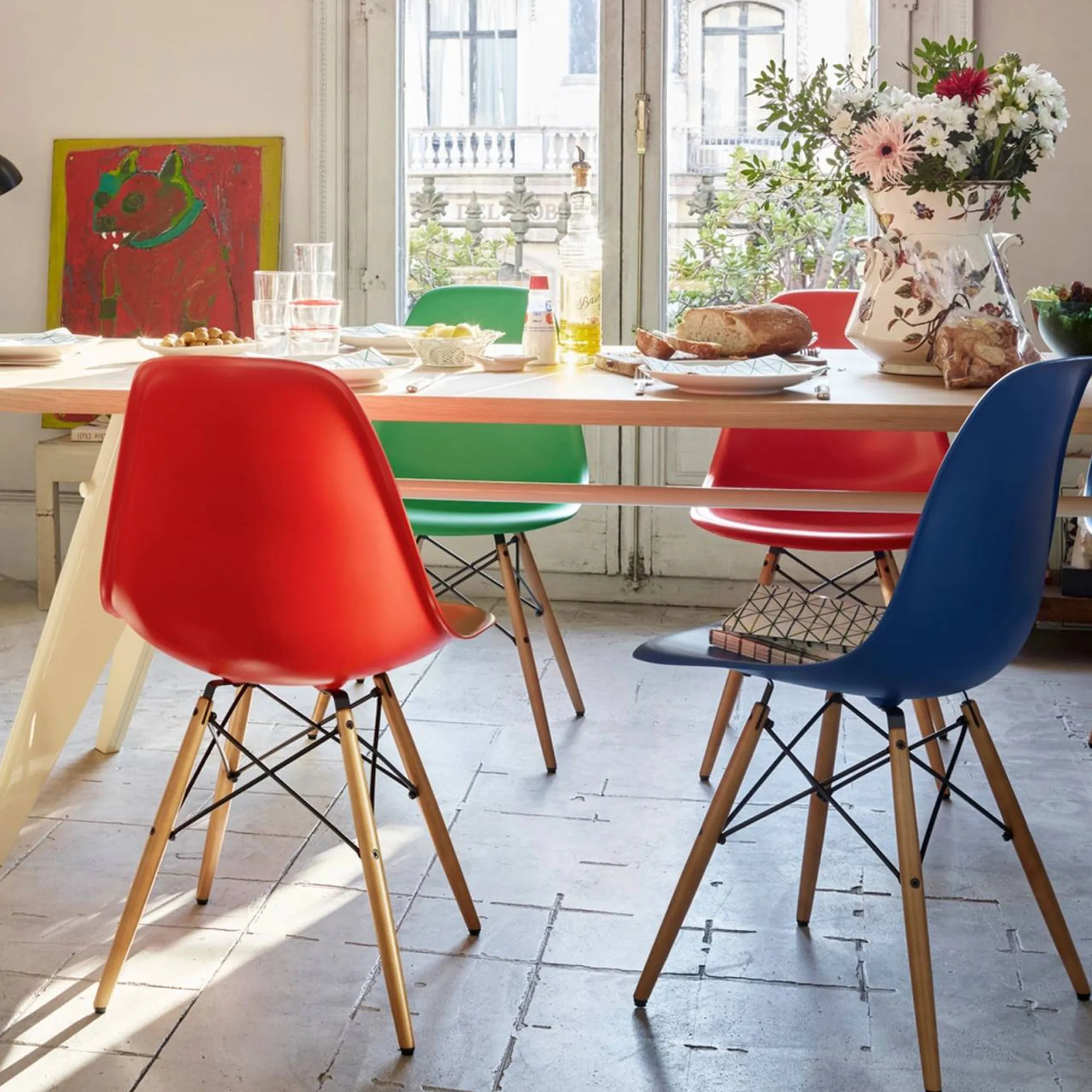 Eames RE Plastic Chair DSW stol Golden Maple - 2
