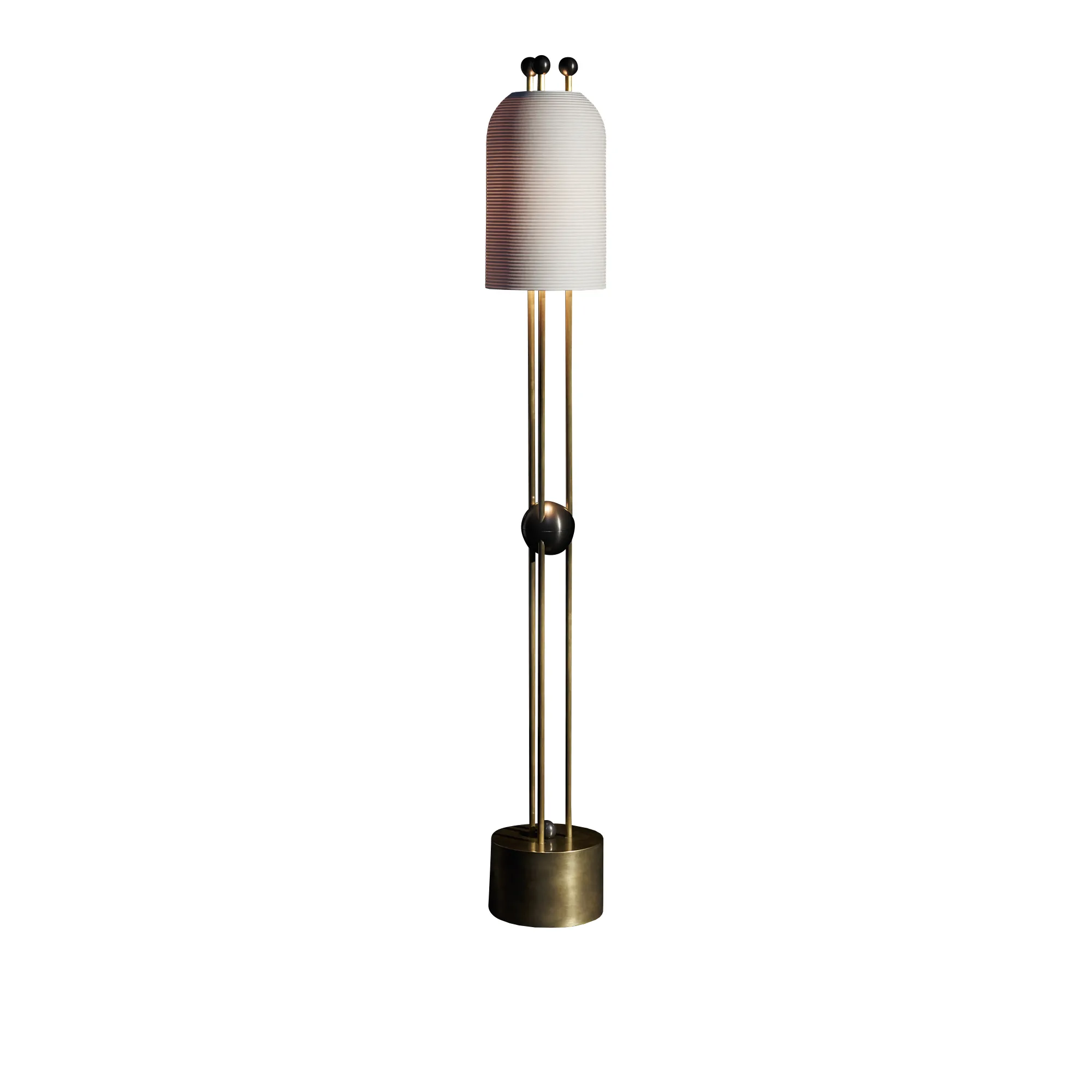 Lantern : Floor Lamp - Aged Brass - 1