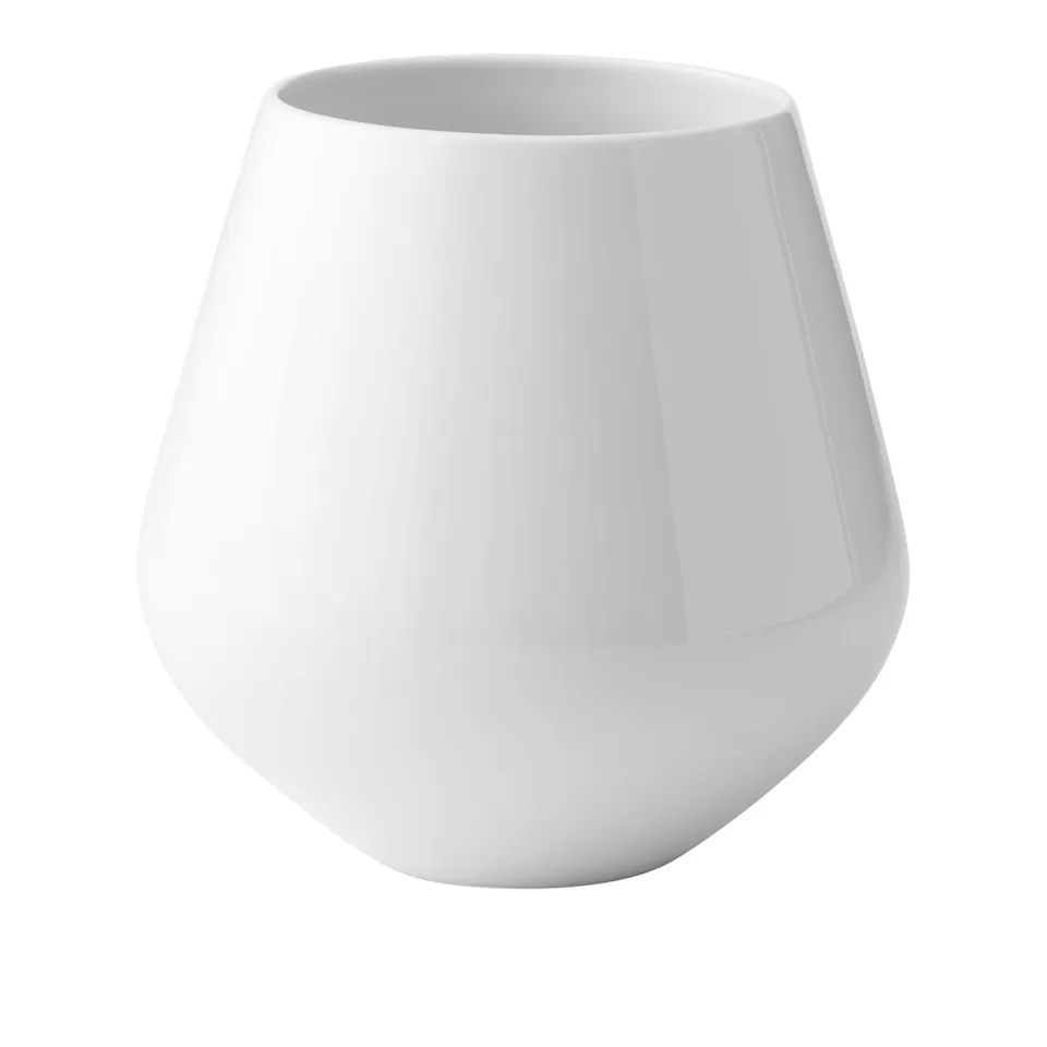 White Fluted Stor Vase 20,5 cm