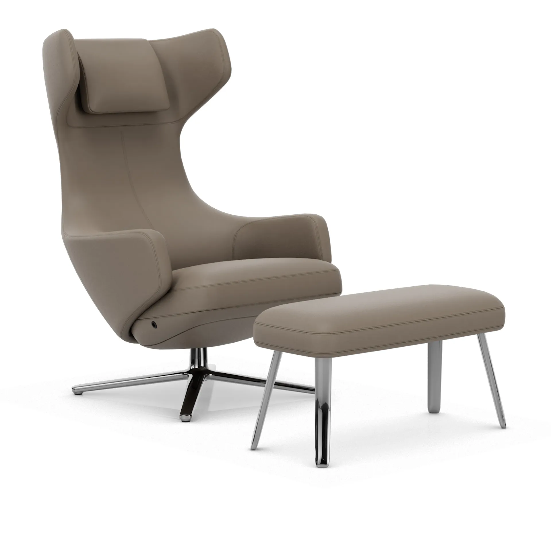 Grand Repos lenestol & Panchina fotskammel Polished - Vitra - Antonio Citterio - NO GA