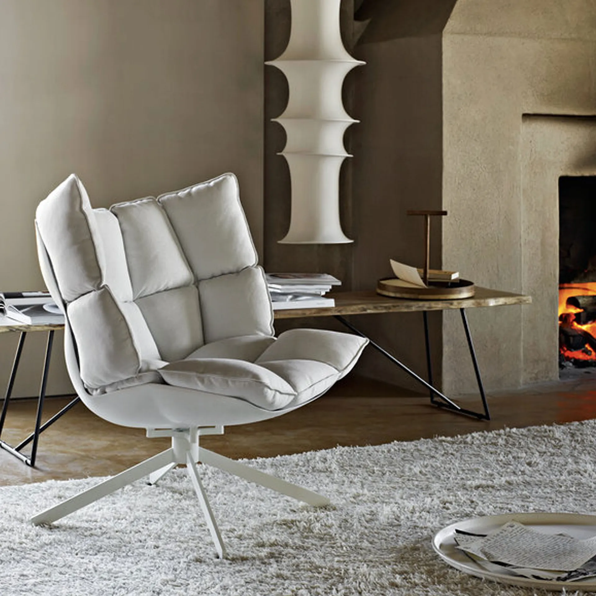 Husk H2G Swivel Armchair with Snug Sides - B&B Italia - Patricia Urquiola - NO GA