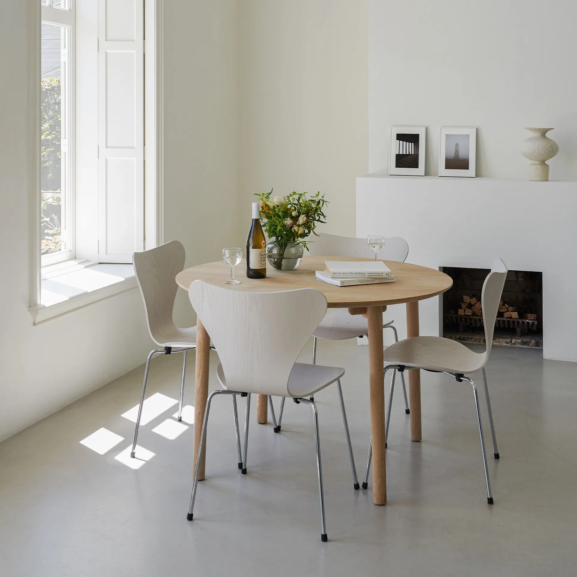 Series 7 stol 3107 farget askfiner stålram krom - Fritz Hansen - Arne Jacobsen - NO GA