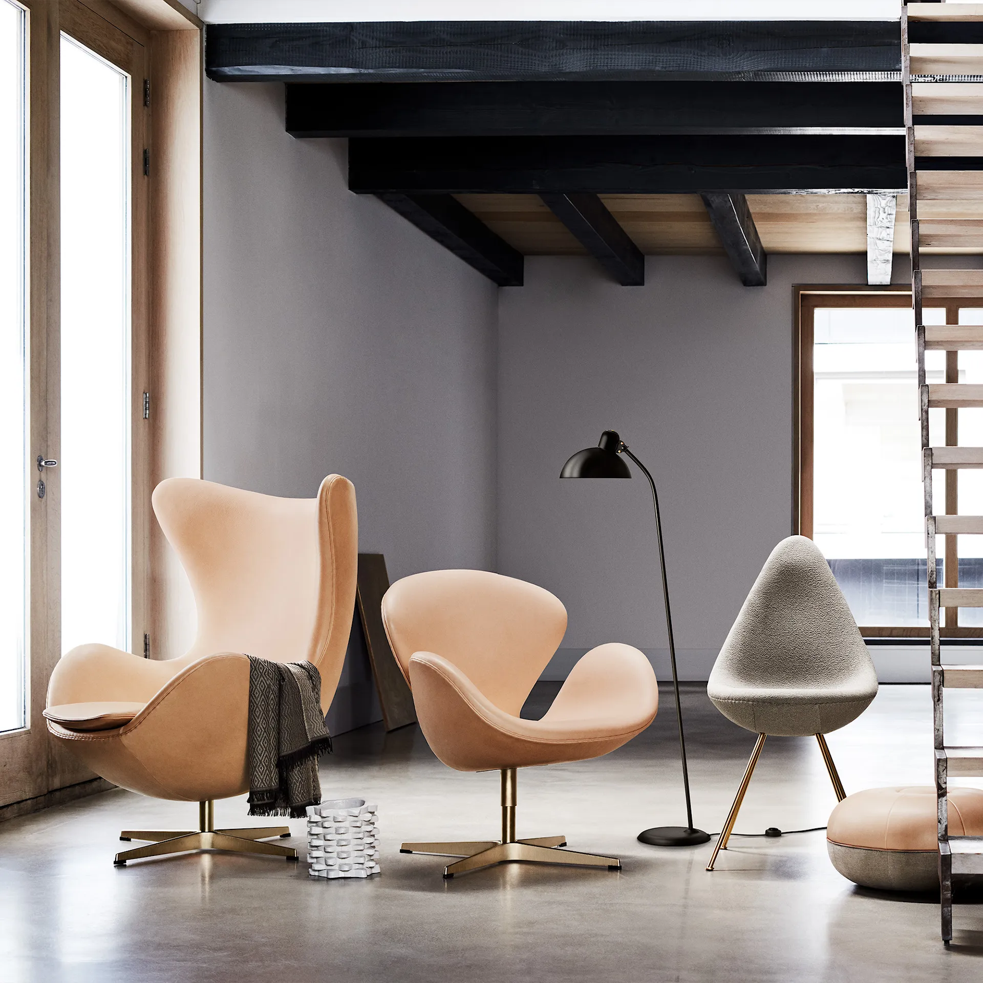 3110 Drop stol Black - Fritz Hansen - Arne Jacobsen - NO GA