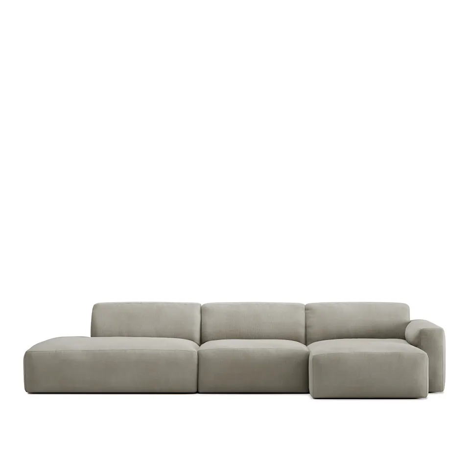 Brick 3-Seater Chaise Lounge Open End Left - Shadow Khaki